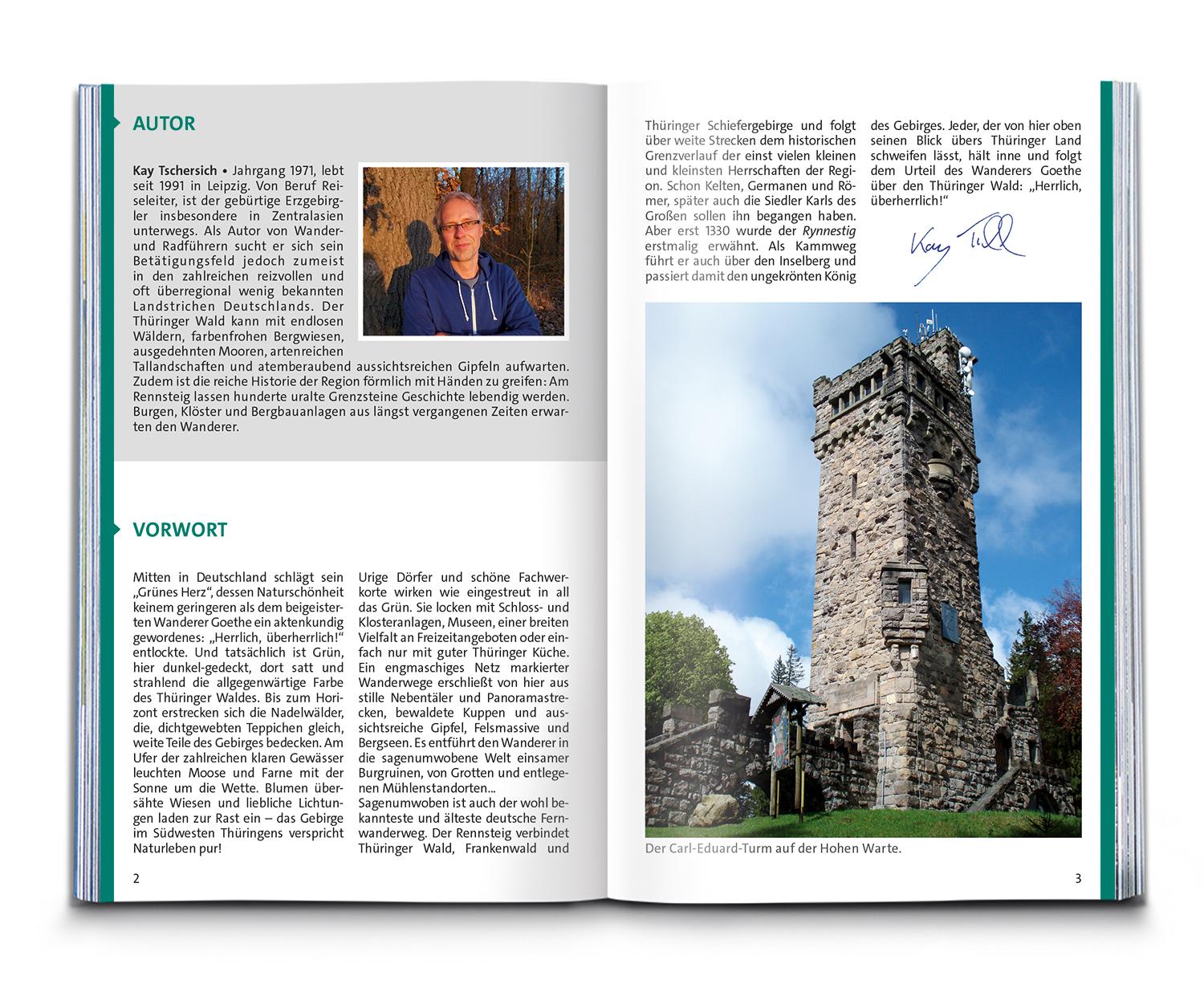 Beispielinhalt (Bild) KOMPASS Wanderführer Thüringer Wald mit Rennsteigtouren, 55 Touren mit Extra-Tourenkarte