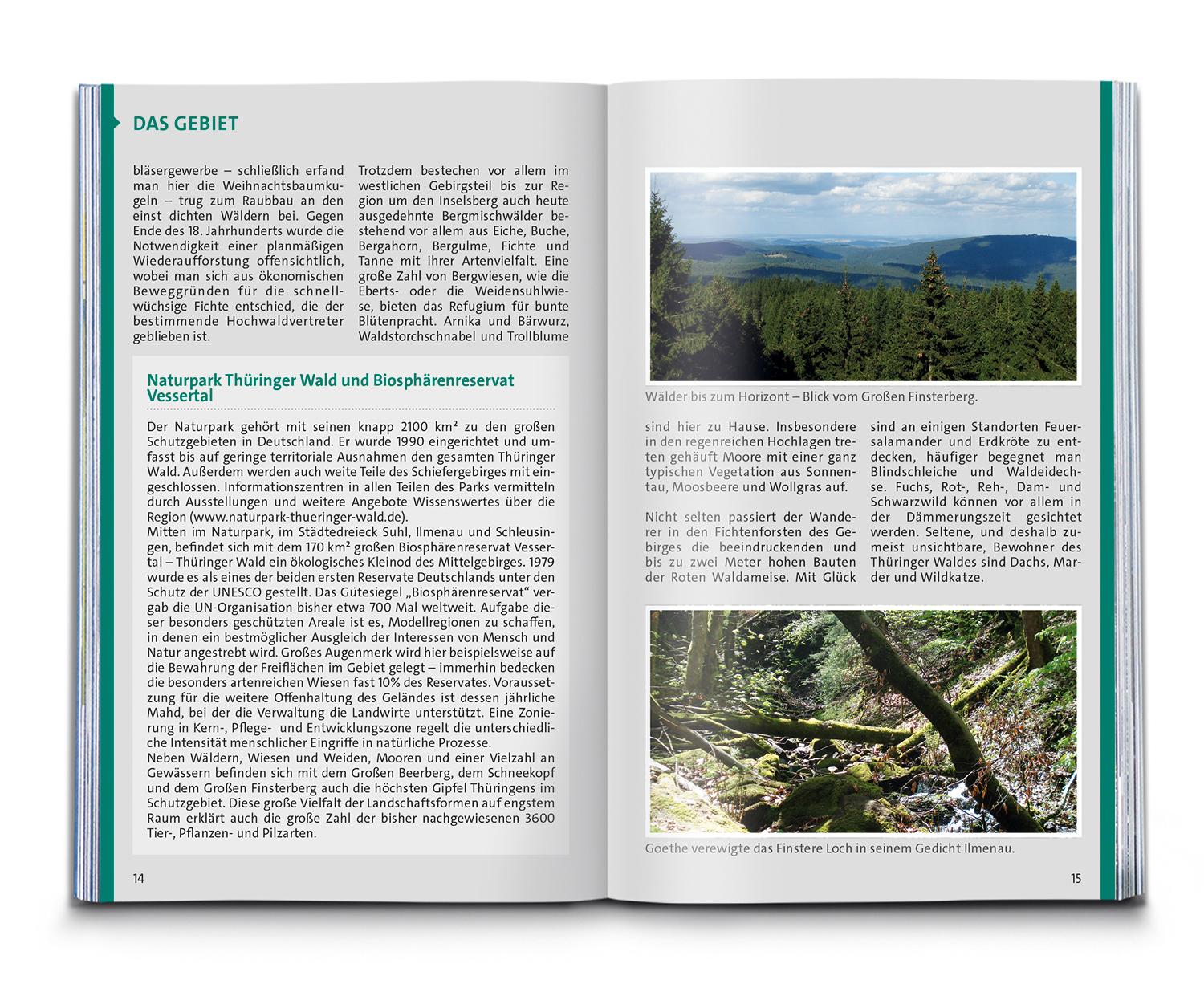 Beispielinhalt (Bild) KOMPASS Wanderführer Thüringer Wald mit Rennsteigtouren, 55 Touren mit Extra-Tourenkarte