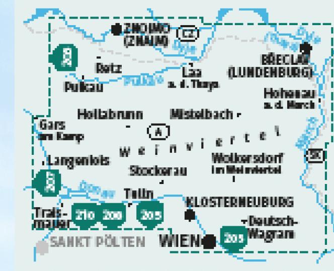 Beispielinhalt (Bild) KOMPASS Wanderkarten-Set 204 Weinviertel (2 Karten) 1:50.000