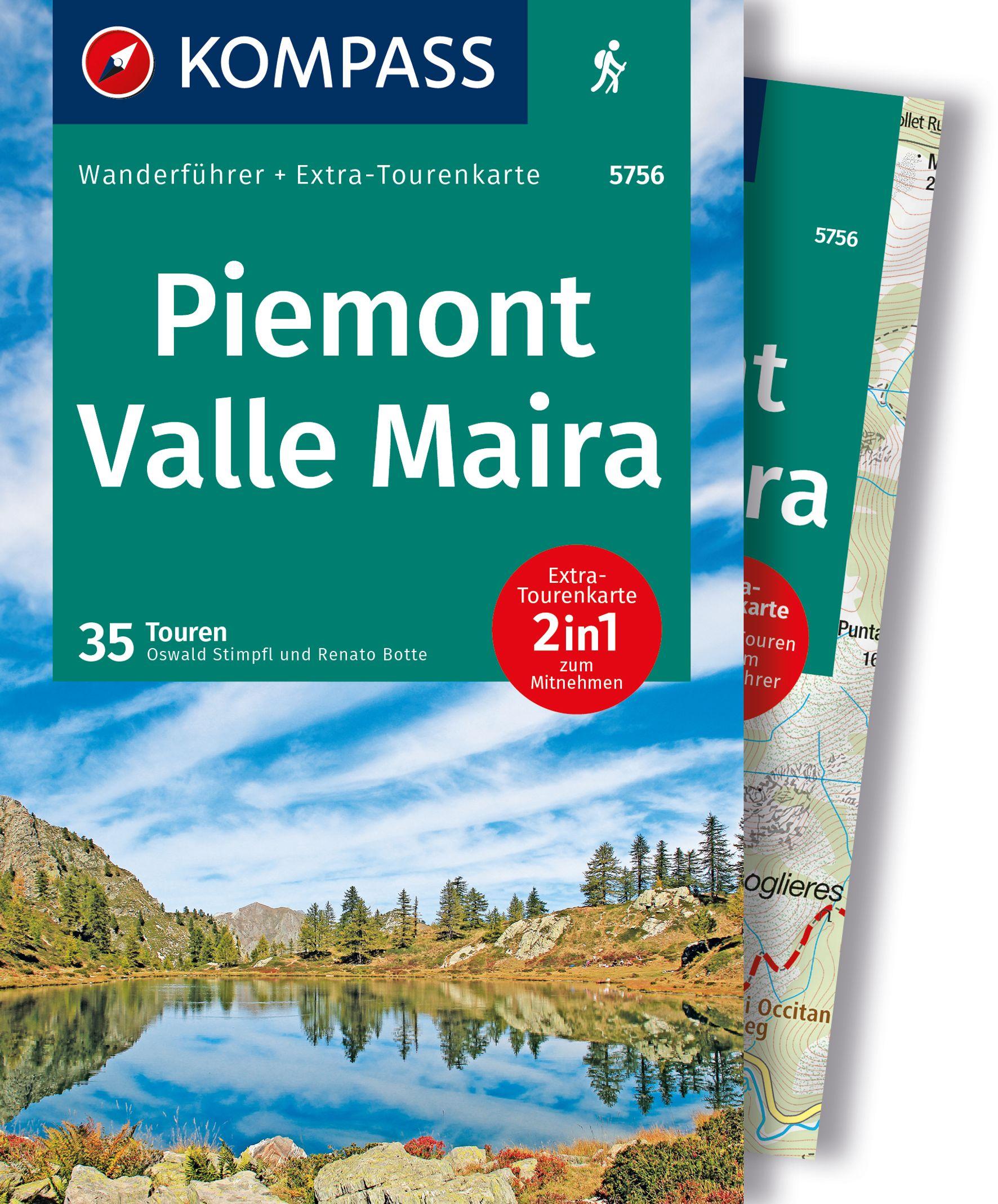 Vorderes Coverbild KOMPASS Wanderführer Piemont, Valle Maira, 35 Touren mit Extra-Tourenkarte