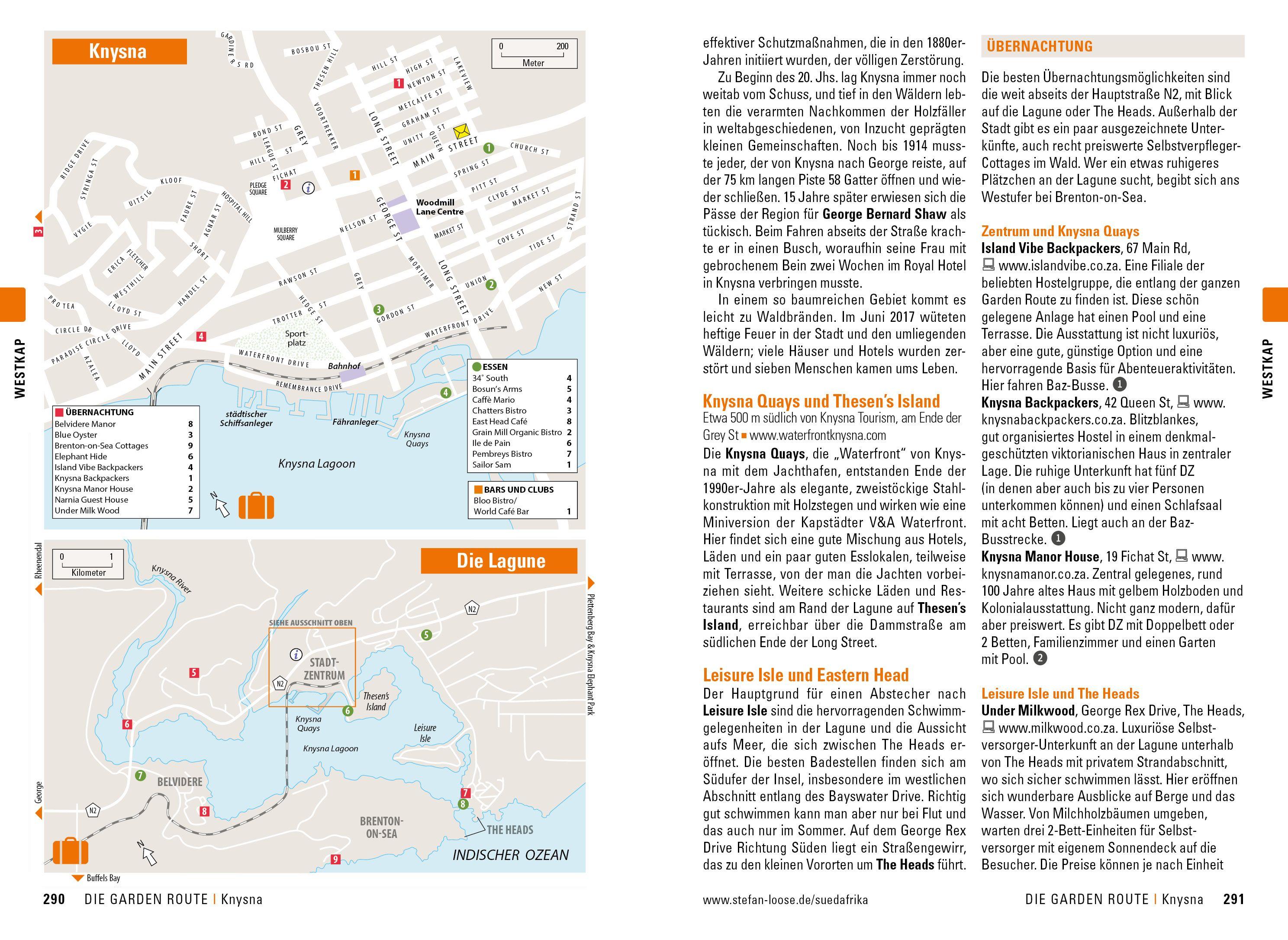 Beispielinhalt (Bild) Stefan Loose Reiseführer Südafrika, Lesotho und eSwatini