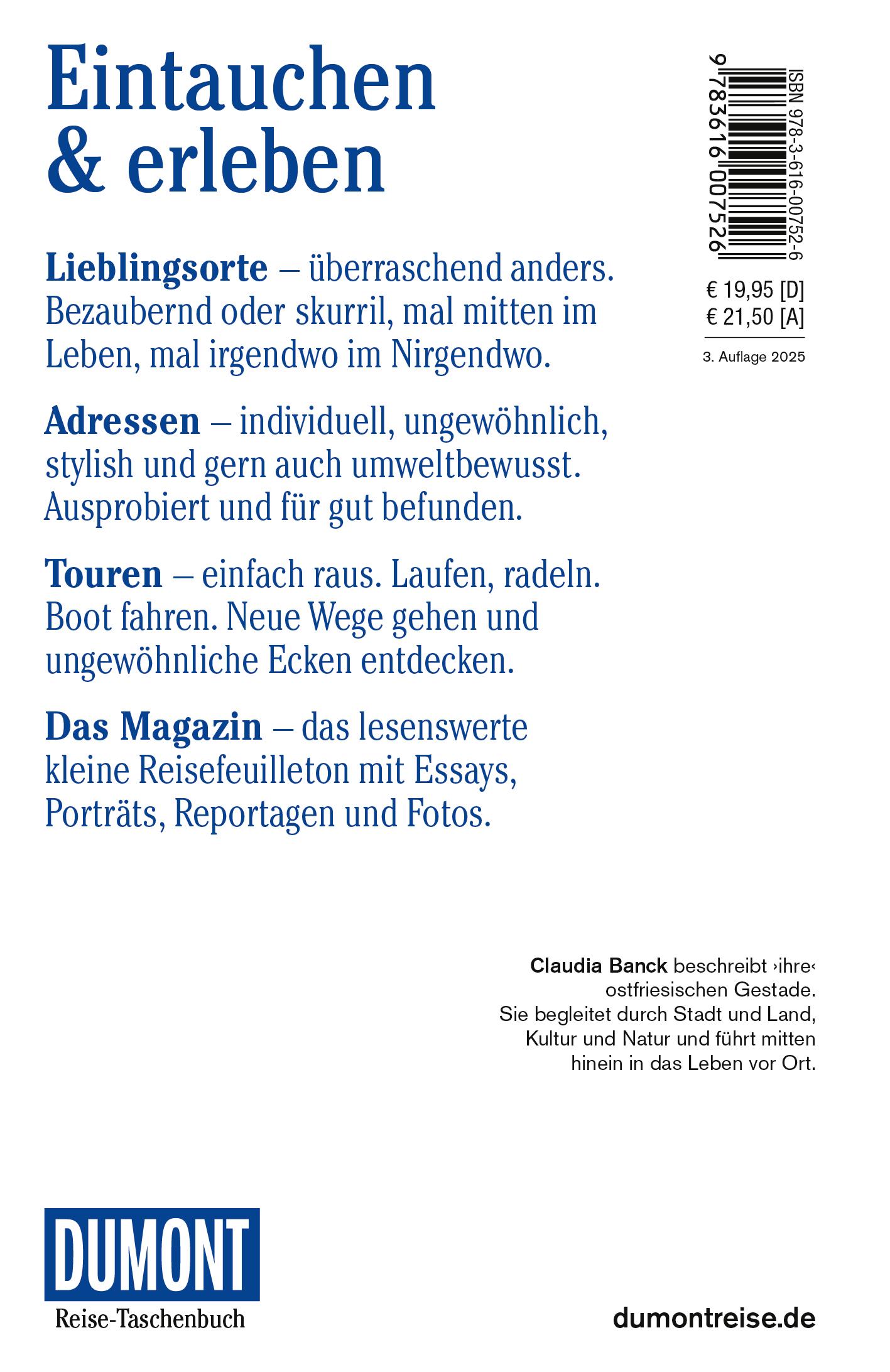 Rückseitencover DUMONT Reise-Taschenbuch Reiseführer Ostfriesische Inseln & Nordseeküste