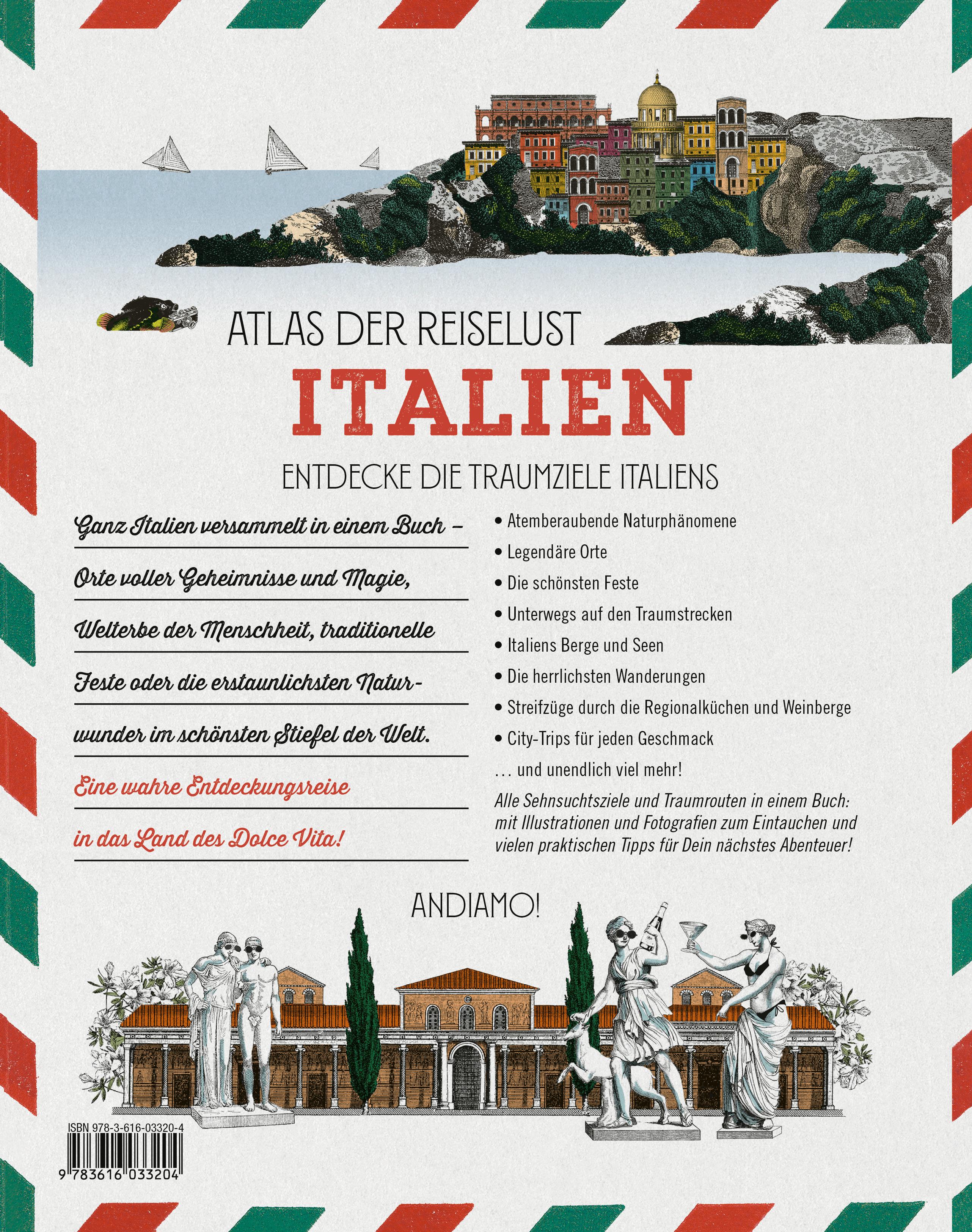 Rückseitencover DUMONT Bildband Atlas der Reiselust Italien