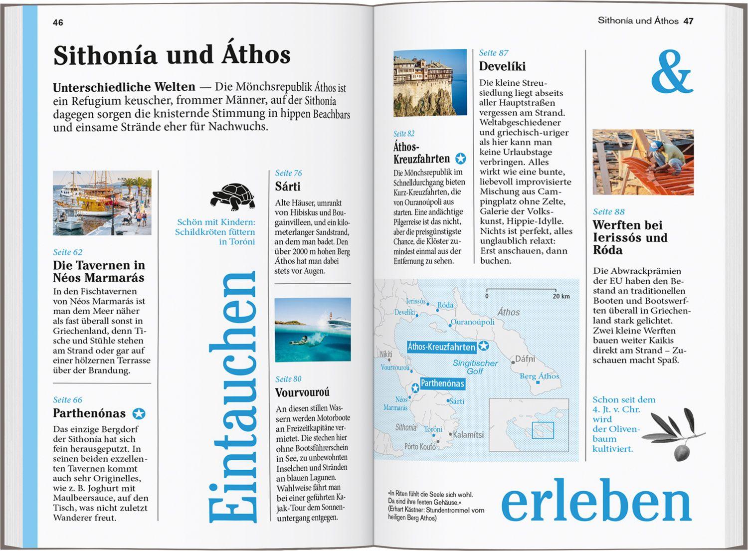 Beispielinhalt (Bild) DUMONT Reise-Taschenbuch Reiseführer Chalkidikí & Thessaloníki