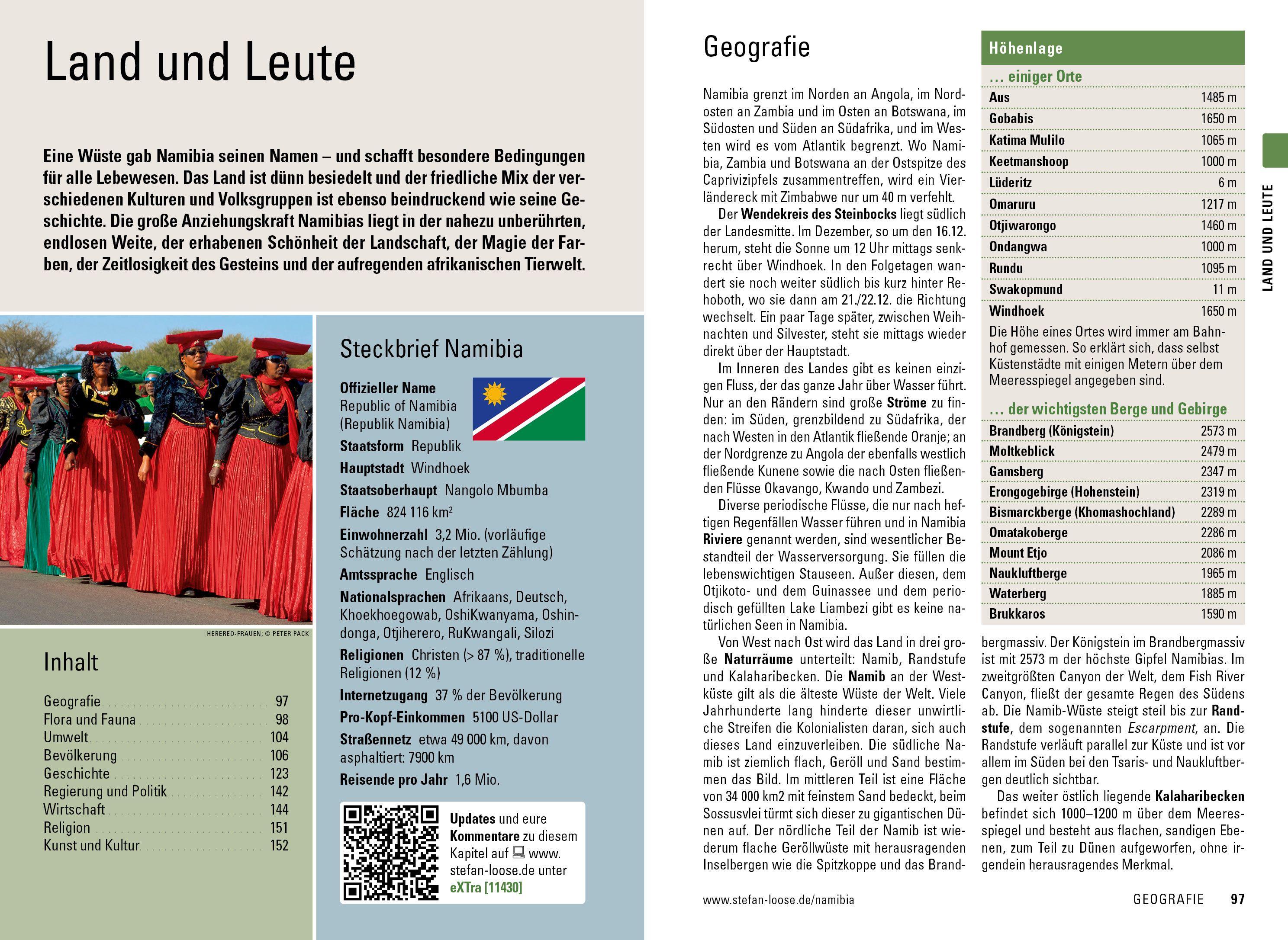 Beispielinhalt (Bild) Stefan Loose Reiseführer Namibia