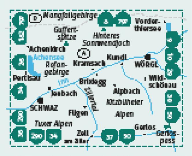 Beispielinhalt (Bild) KOMPASS Wanderkarte 28 Vorderes Zillertal 1:50.000