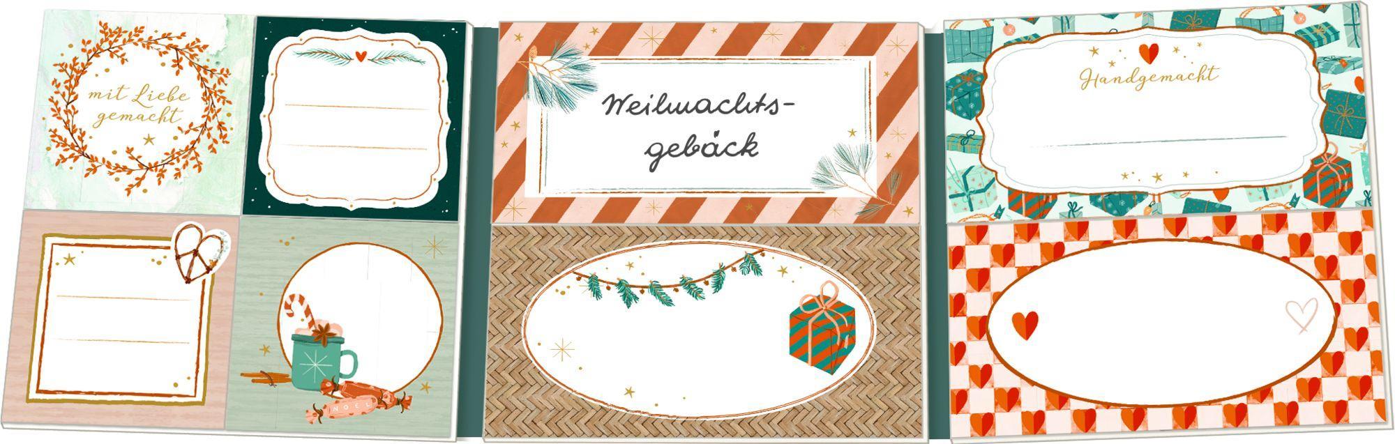 Beispielinhalt (Bild) Etikettenbüchlein - Weihnachtliche Etiketten zum Dekorieren & Verzieren