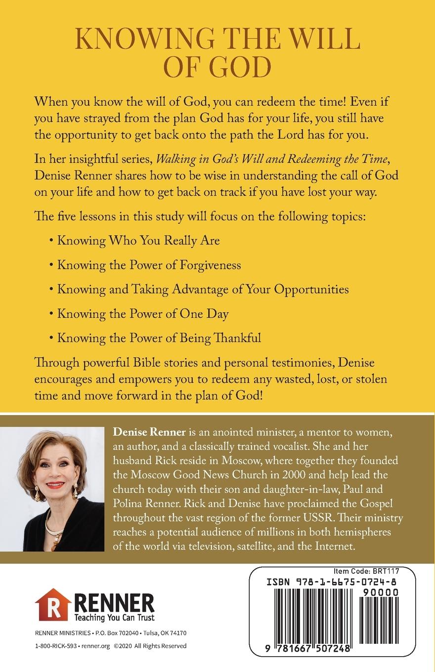 Rückseitencover Walking In God's Will And Redeeming The TIme Study Guide