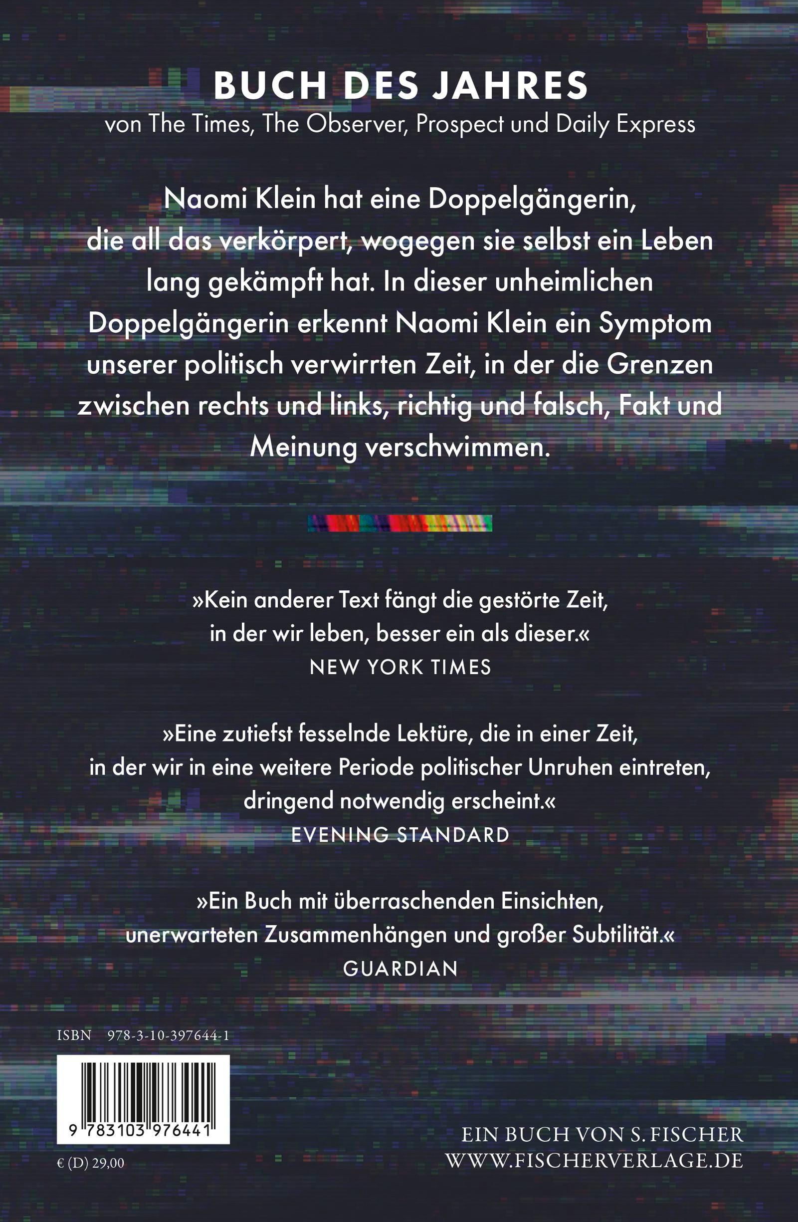 Rückseitencover Doppelgänger - Eine Analyse unserer gestörten Gegenwart