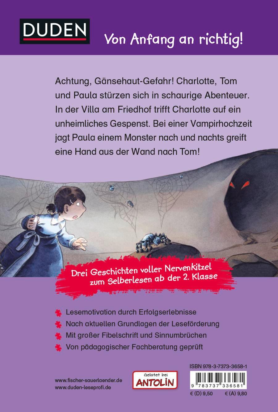 Rückseitencover Duden Leseprofi - Gruselspaß zur Geisterstunde, 2. Klasse