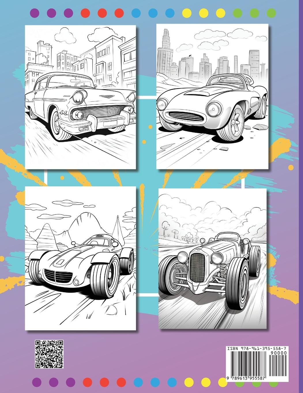 Rückseitencover Sports Cars Coloring Book for Boys
