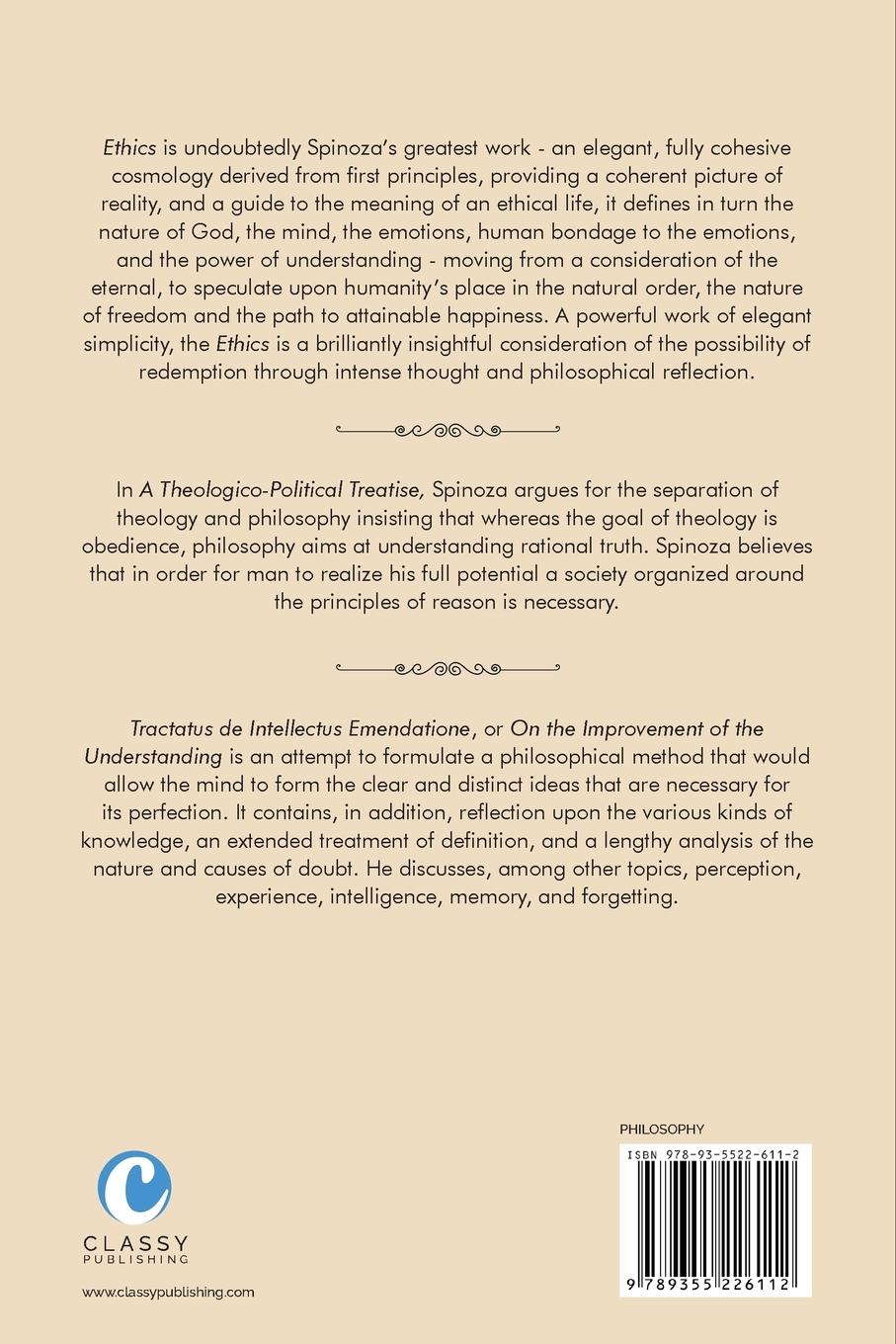 Rückseitencover Spinoza Selected Works Collection