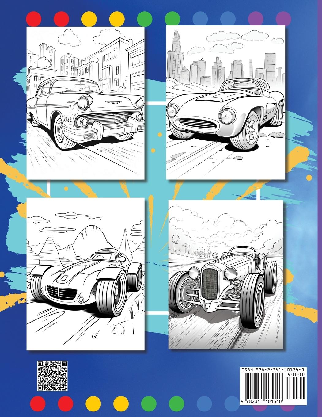 Rückseitencover Sports Cars Coloring Book for Kids