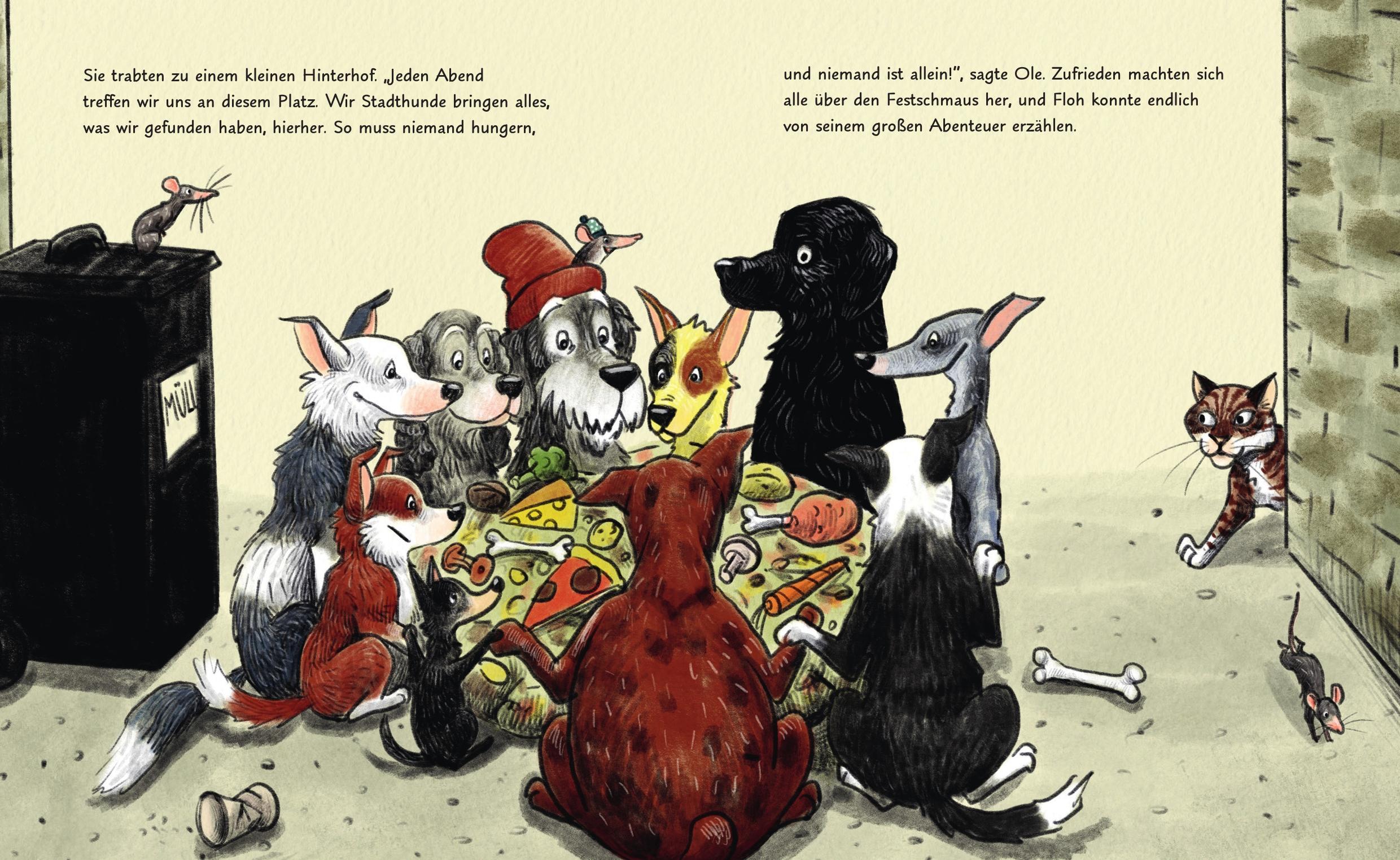 Beispielinhalt (Bild) Floh geht in die Stadt