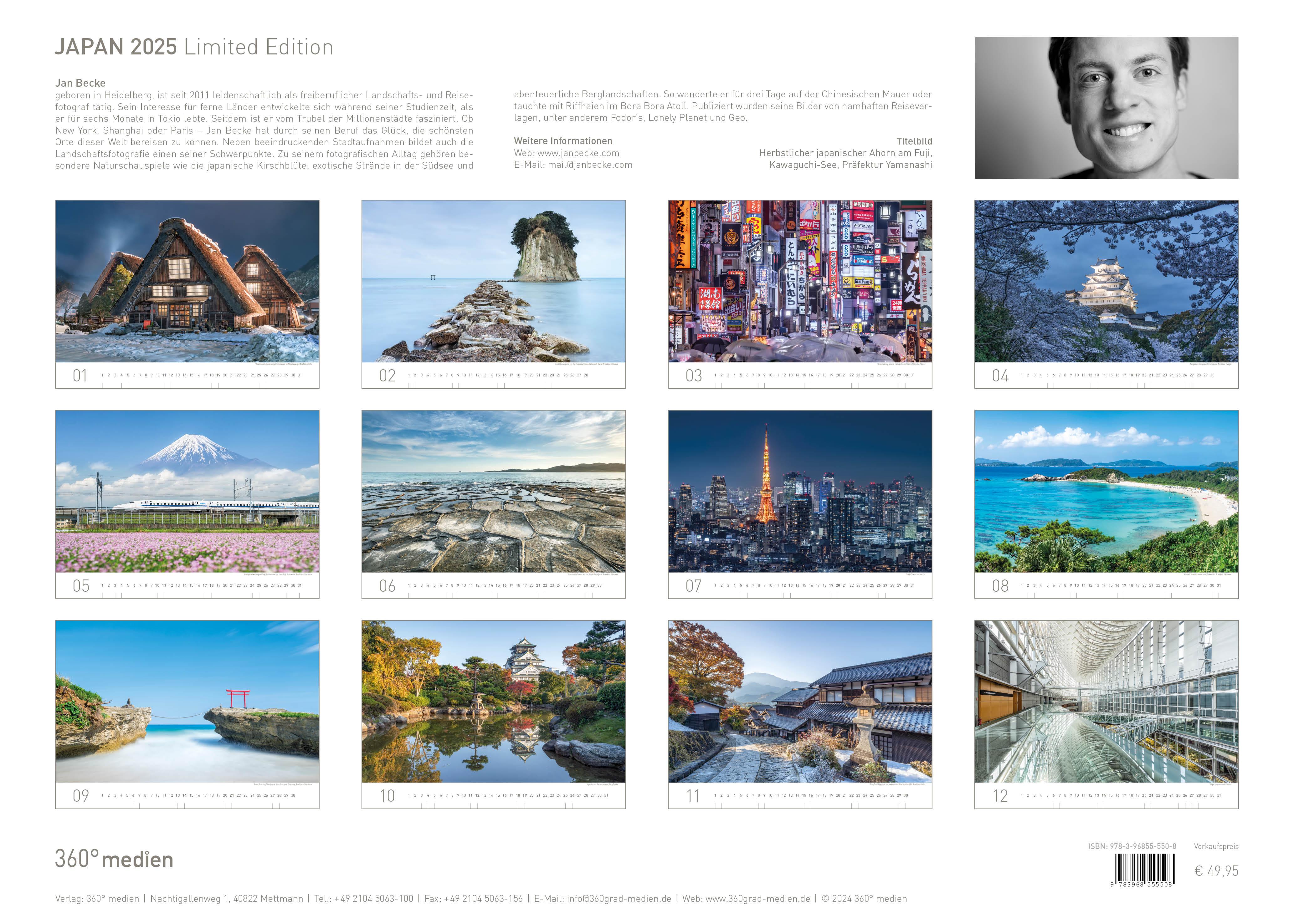 Beispielinhalt (Bild) 360° Japan Exklusivkalender 2025