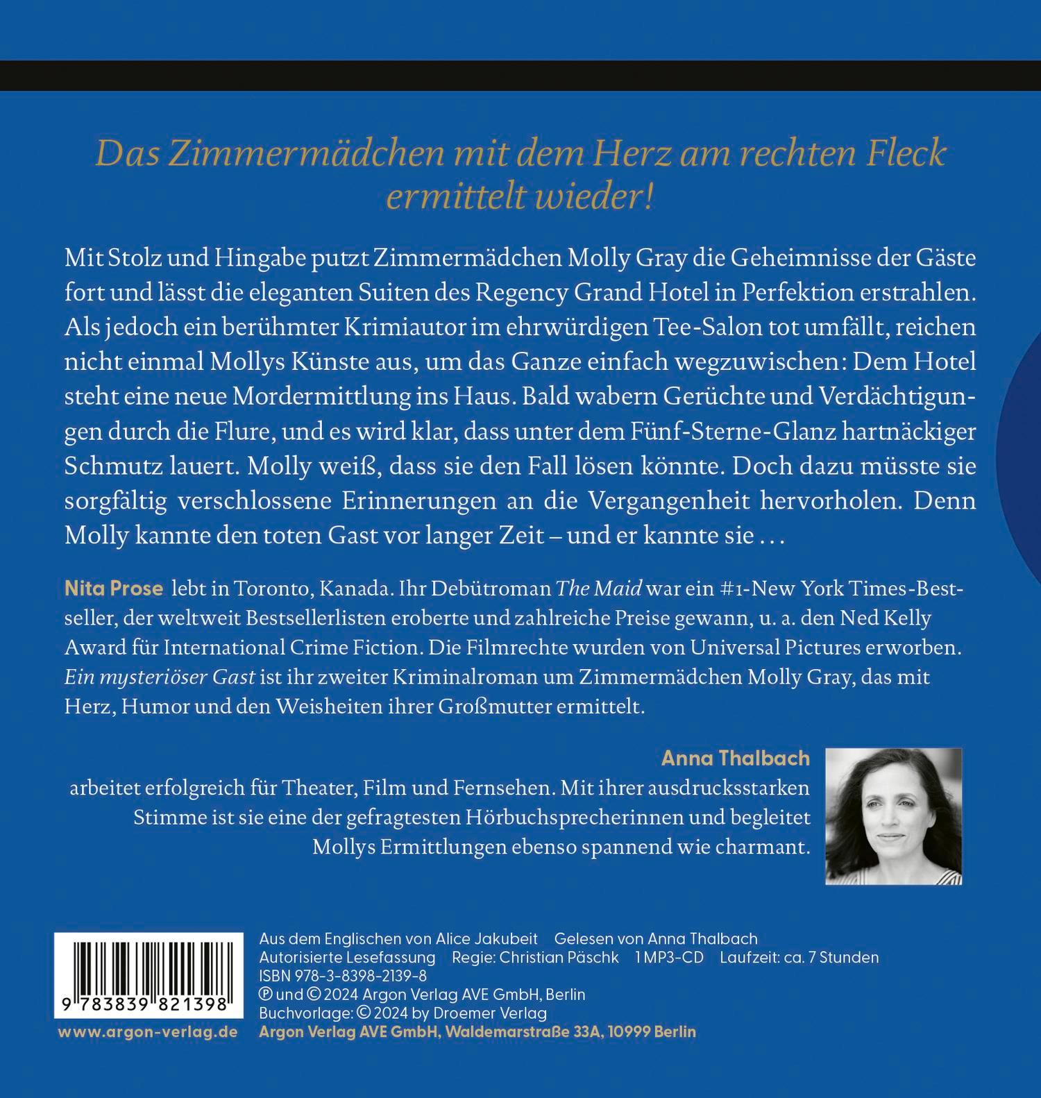 Rückseitencover Ein mysteriöser Gast