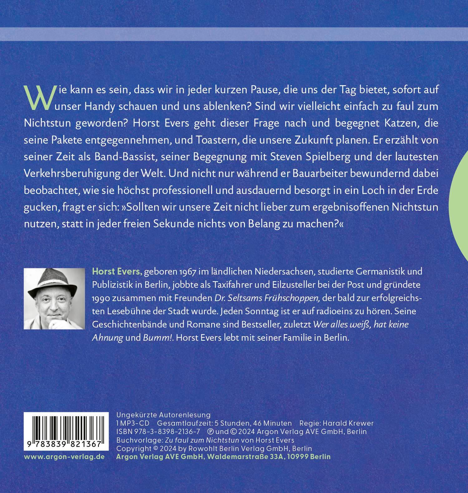 Rückseitencover Zu faul zum Nichtstun