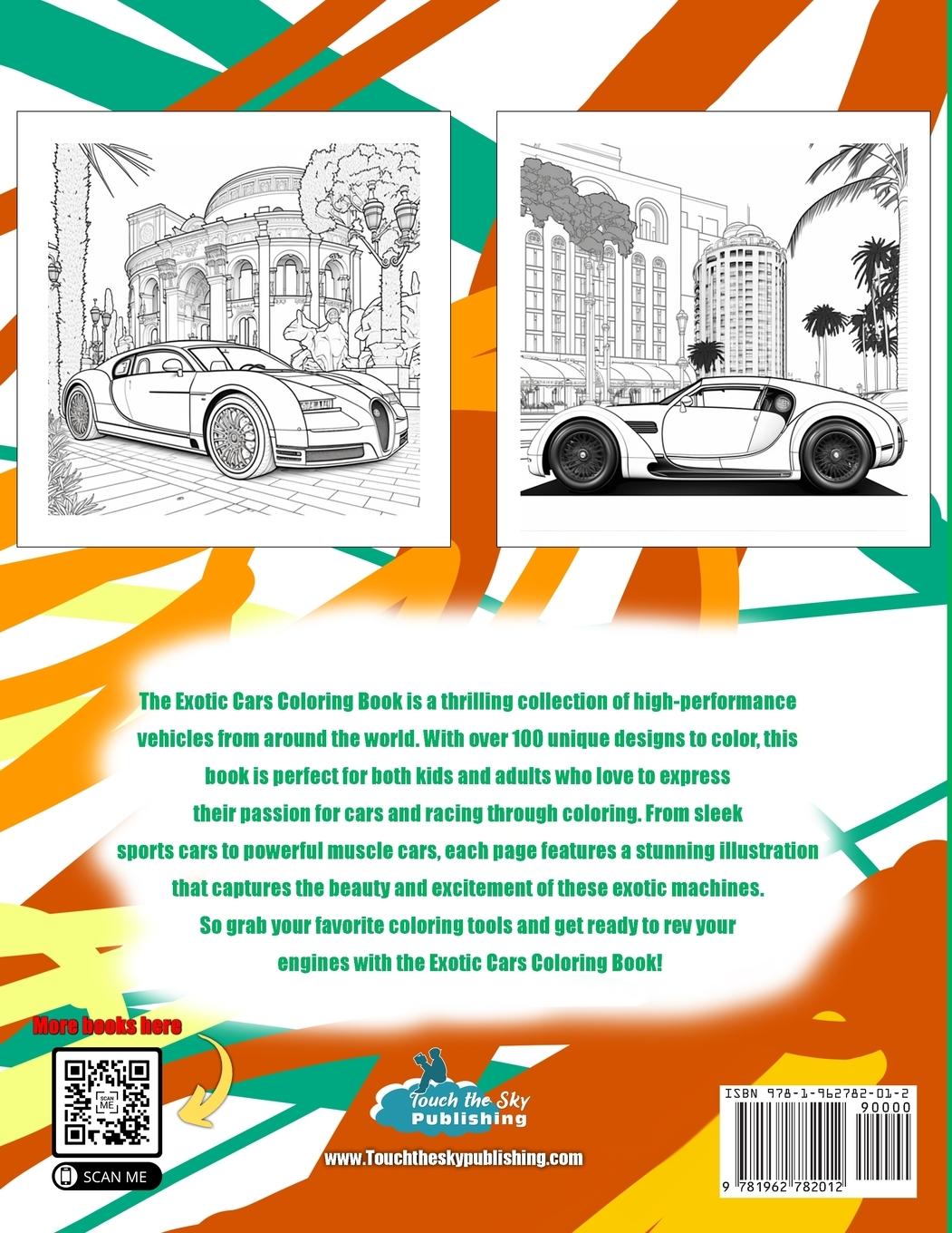 Rückseitencover Exotic Car Coloring Book