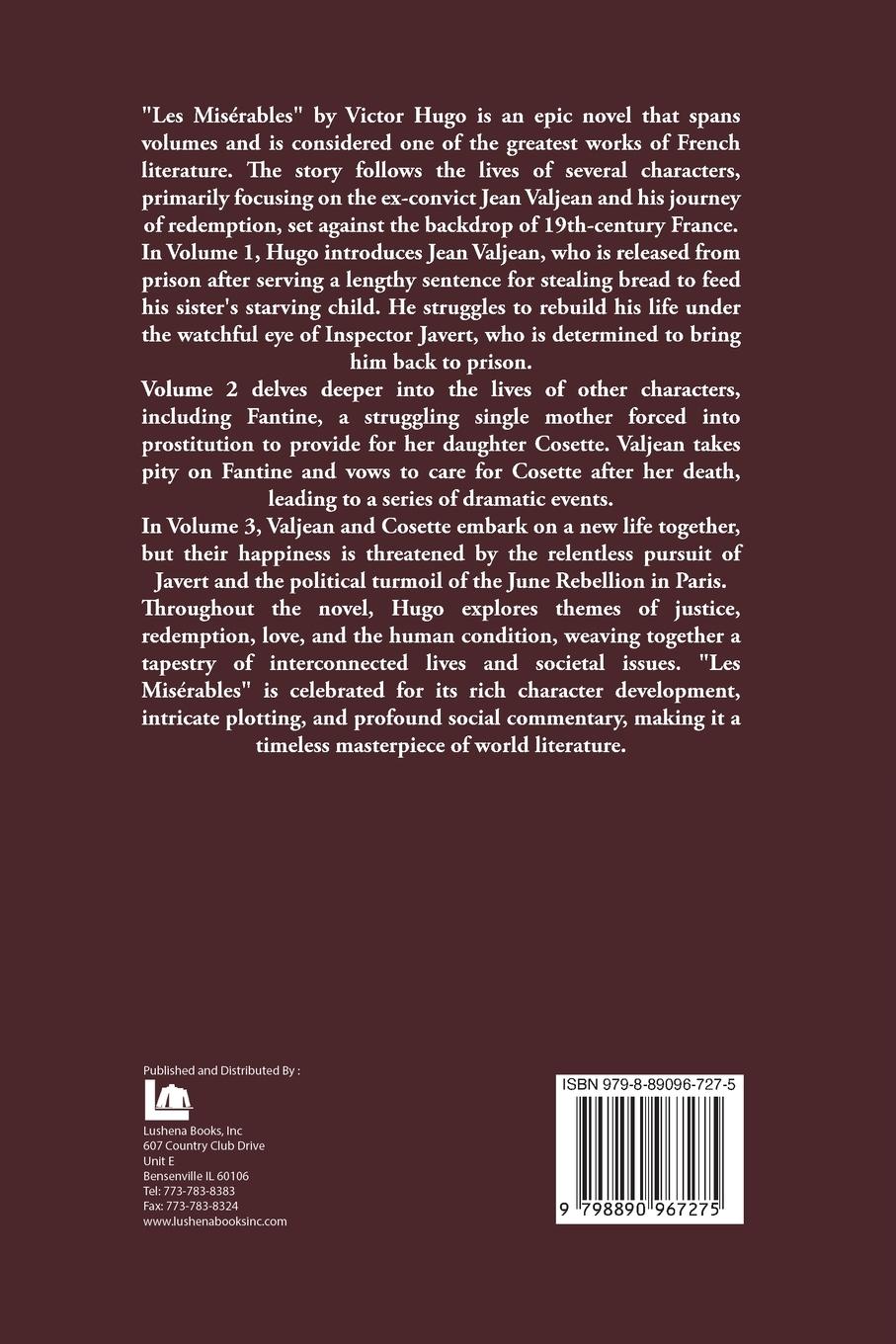 Rückseitencover Les Misérables (the Wretched)  V1, V2 and V3 A Novel