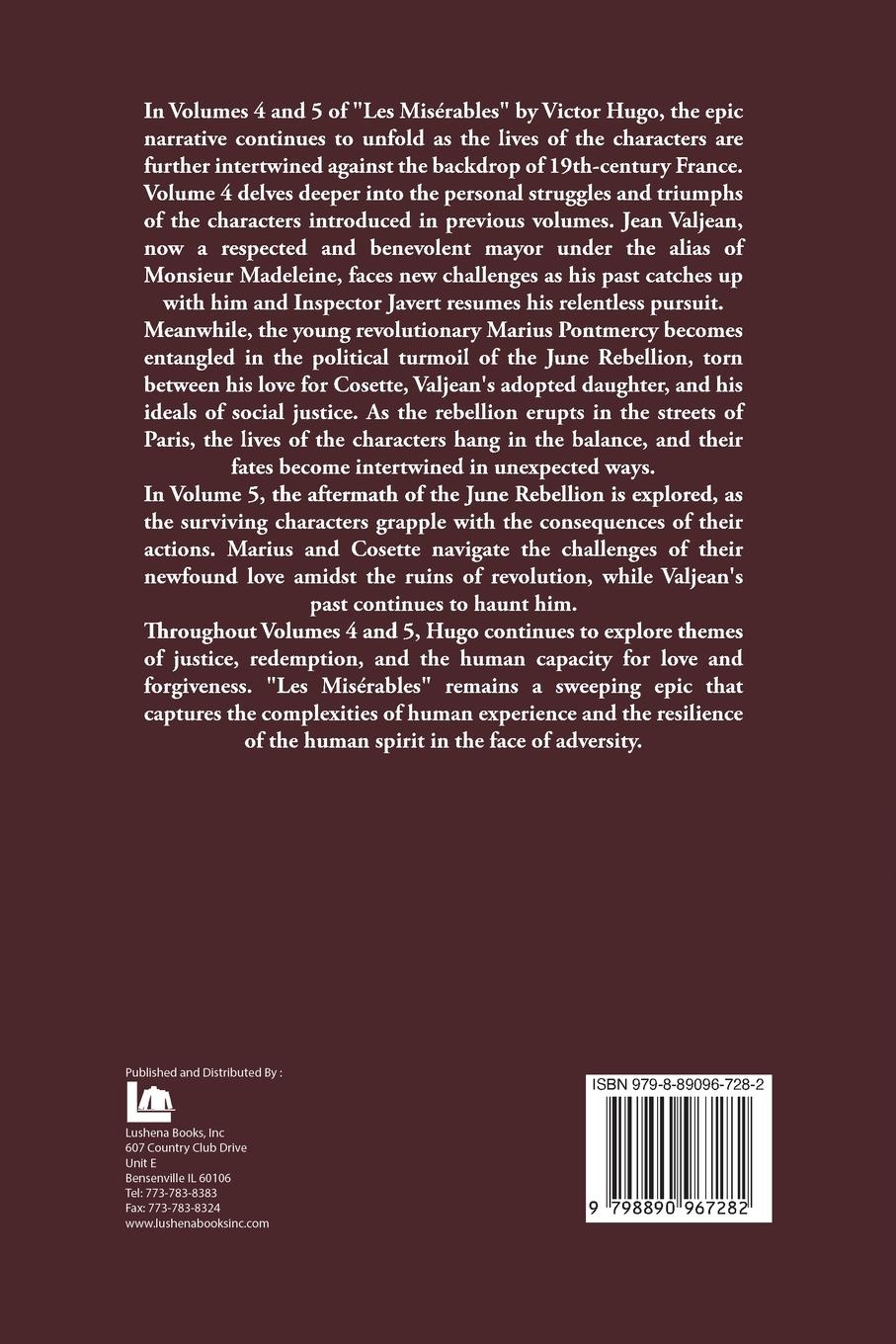 Rückseitencover Les Misérables  (the Wretched)  V4 and V5 A Novel