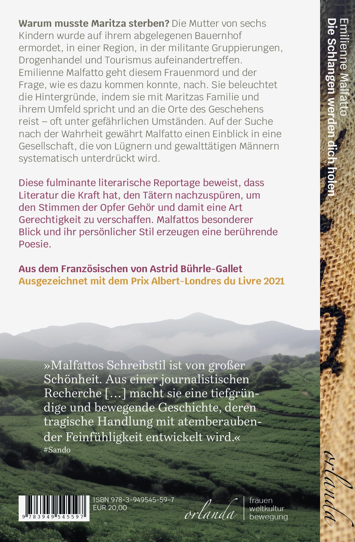 Rückseitencover Die Schlangen werden dich holen