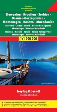 Vorderes Coverbild Slowenien / Kroatien / Serbien / Bosnien-Herzegowina / Montenegro / Kosovo / Mazedonien 1 : 1 000 000. Autokarte