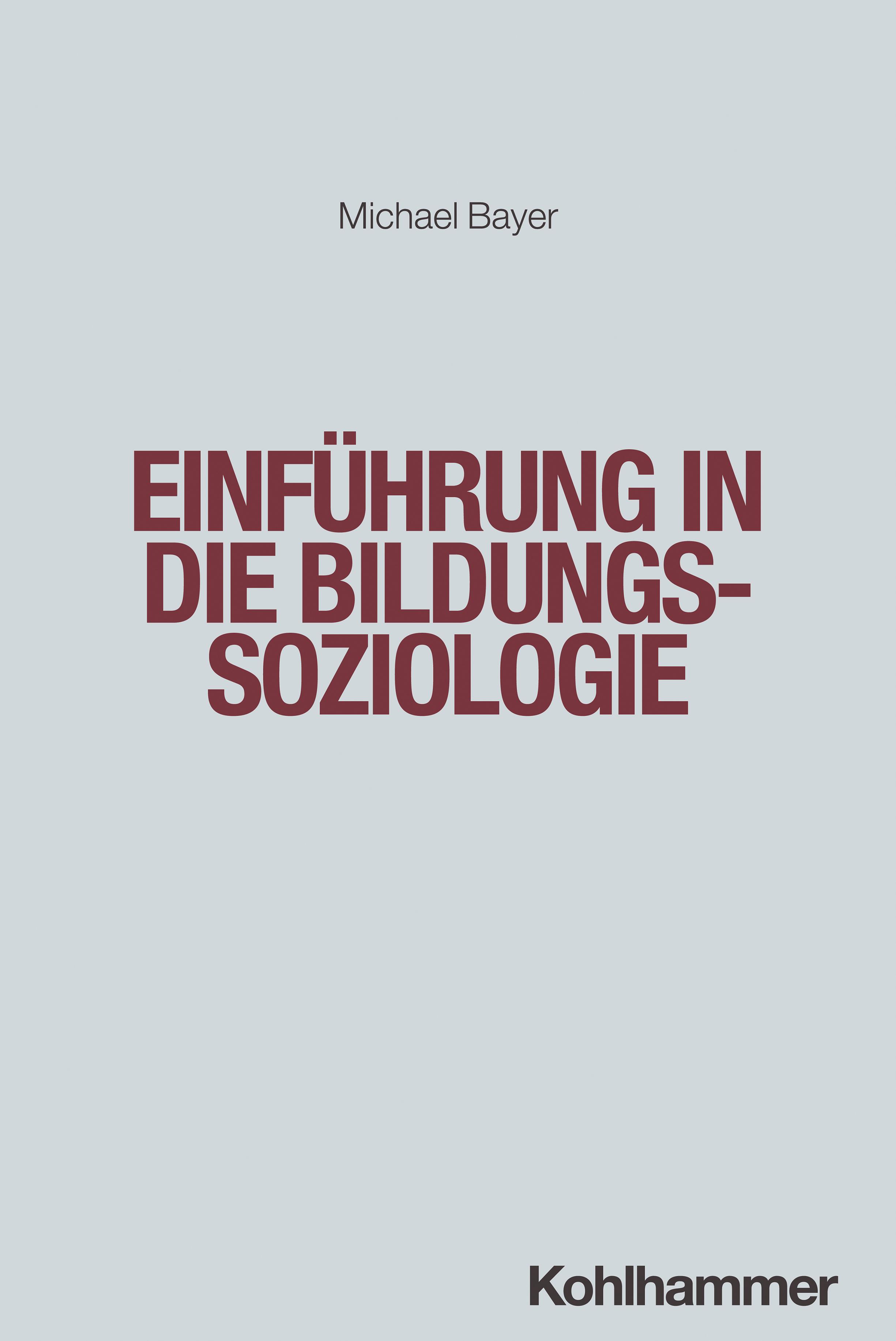 Vorderes Coverbild Einführung in die Bildungssoziologie