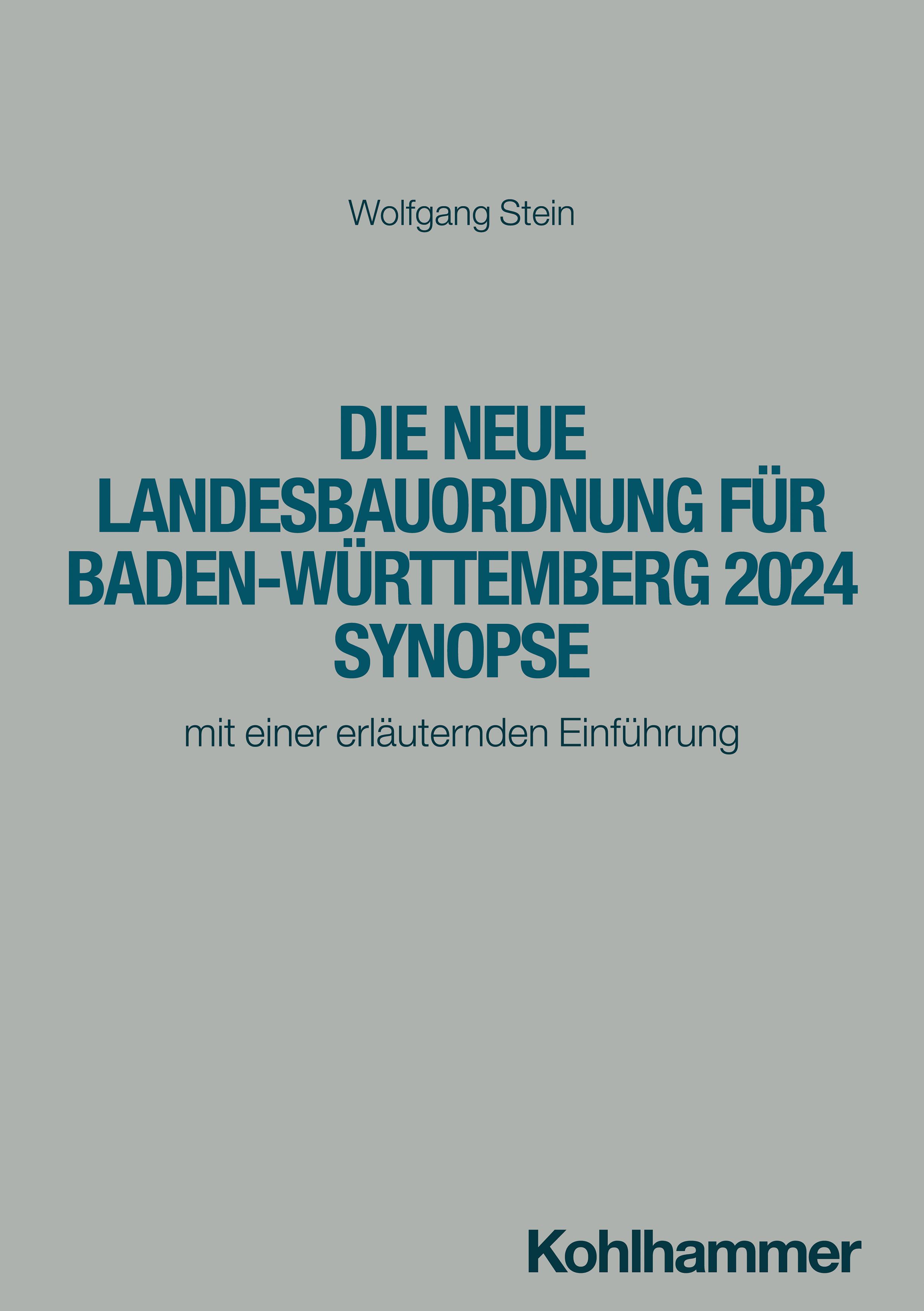 Vorderes Coverbild Die neue Landesbauordnung für Baden-Württemberg 2025 Synopse