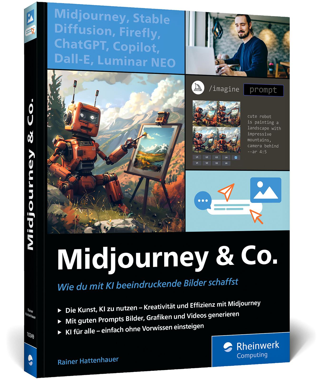 Vorderes Coverbild Midjourney u. Co.