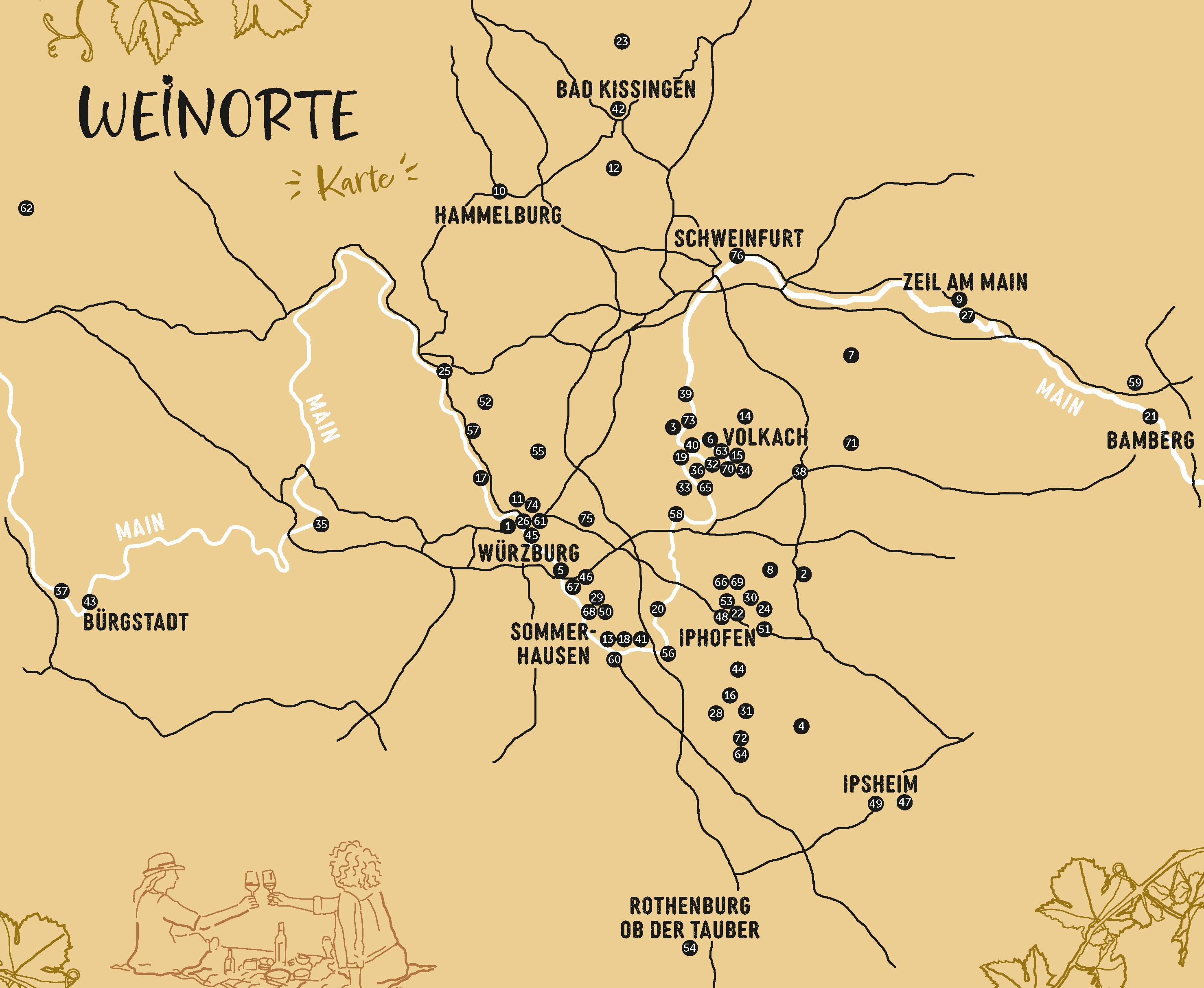 Beispielinhalt (Bild) Weinorte in Franken