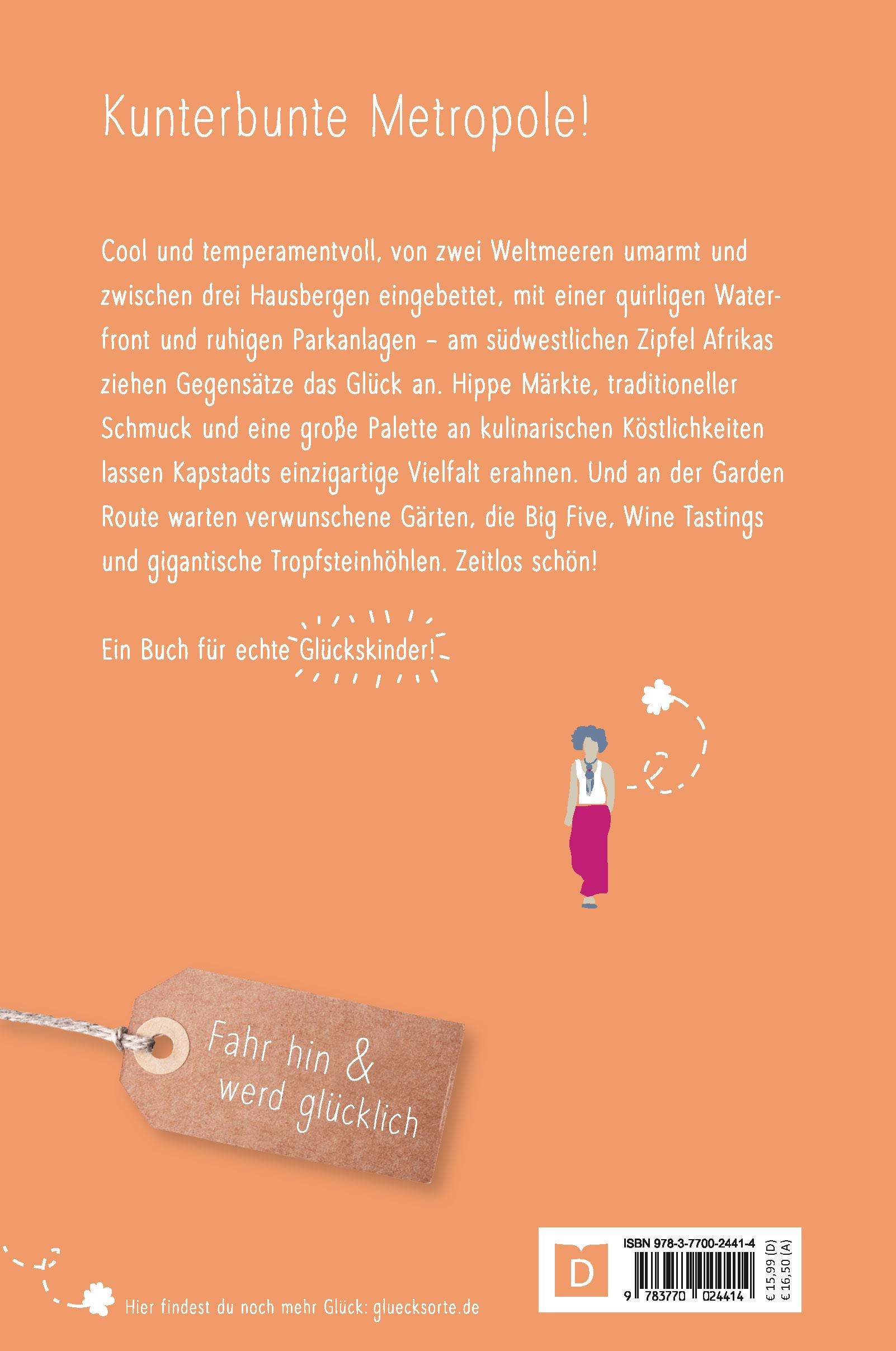 Rückseitencover Glücksorte in Kapstadt. Mit Garden Route
