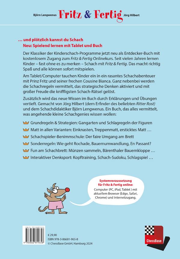 Rückseitencover Fritz&Fertig - und plötzlich kannst Du Schach