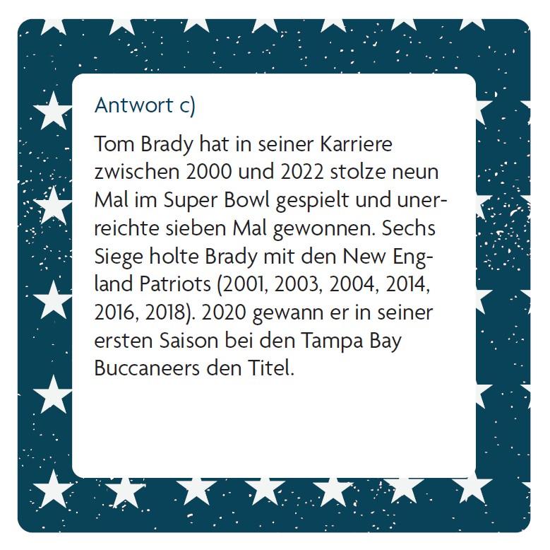 Beispielinhalt (Bild) Das American Football-Quiz