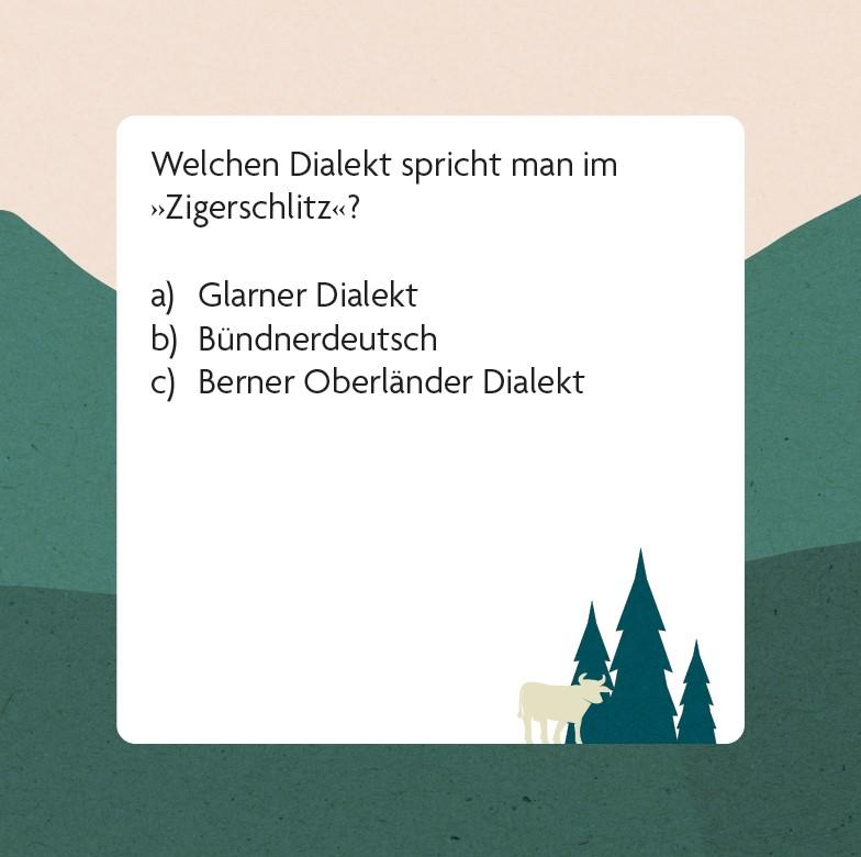Beispielinhalt (Bild) Dialekt-Quiz Schweiz