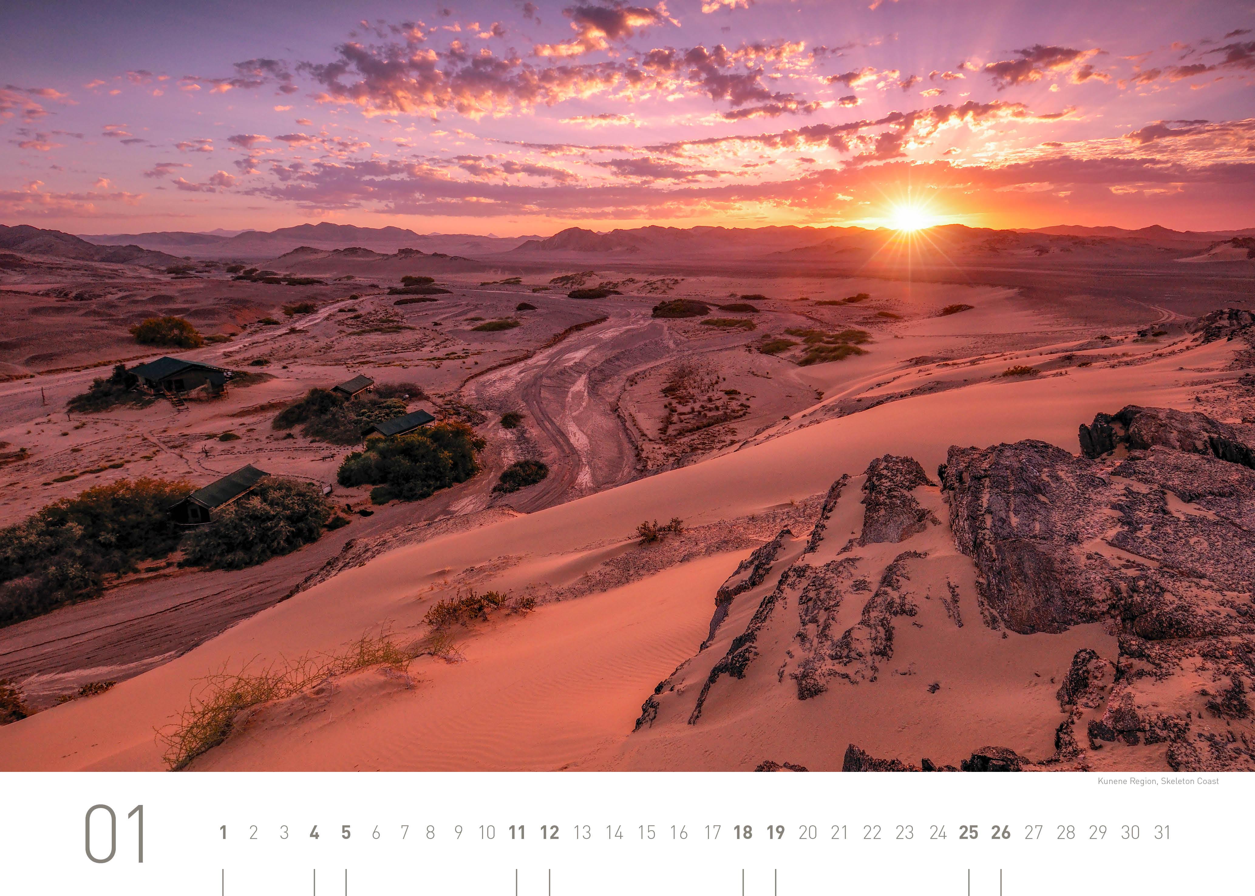 Beispielinhalt (Bild) 360° Namibia Exklusivkalender 2025