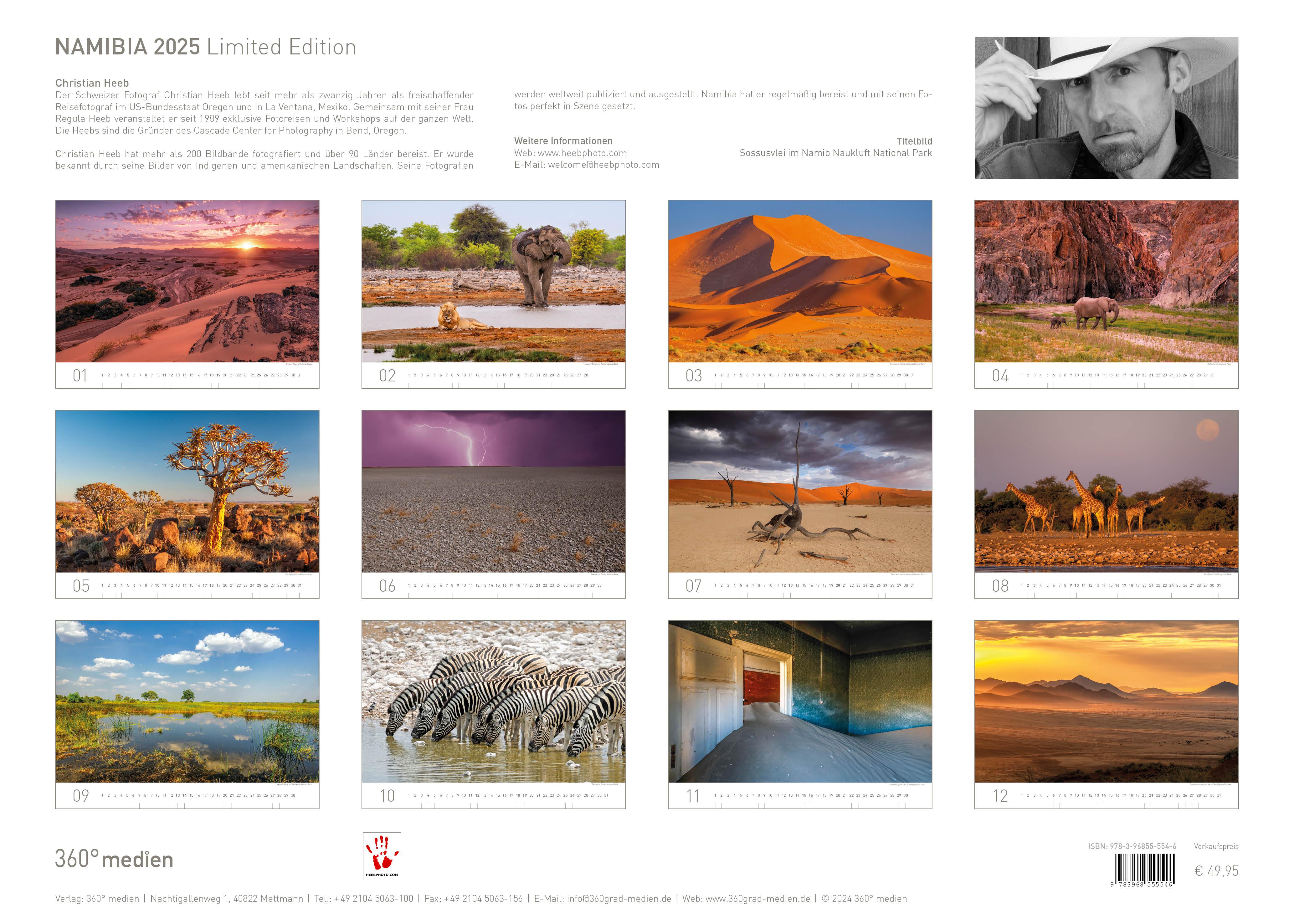 Beispielinhalt (Bild) 360° Namibia Exklusivkalender 2025