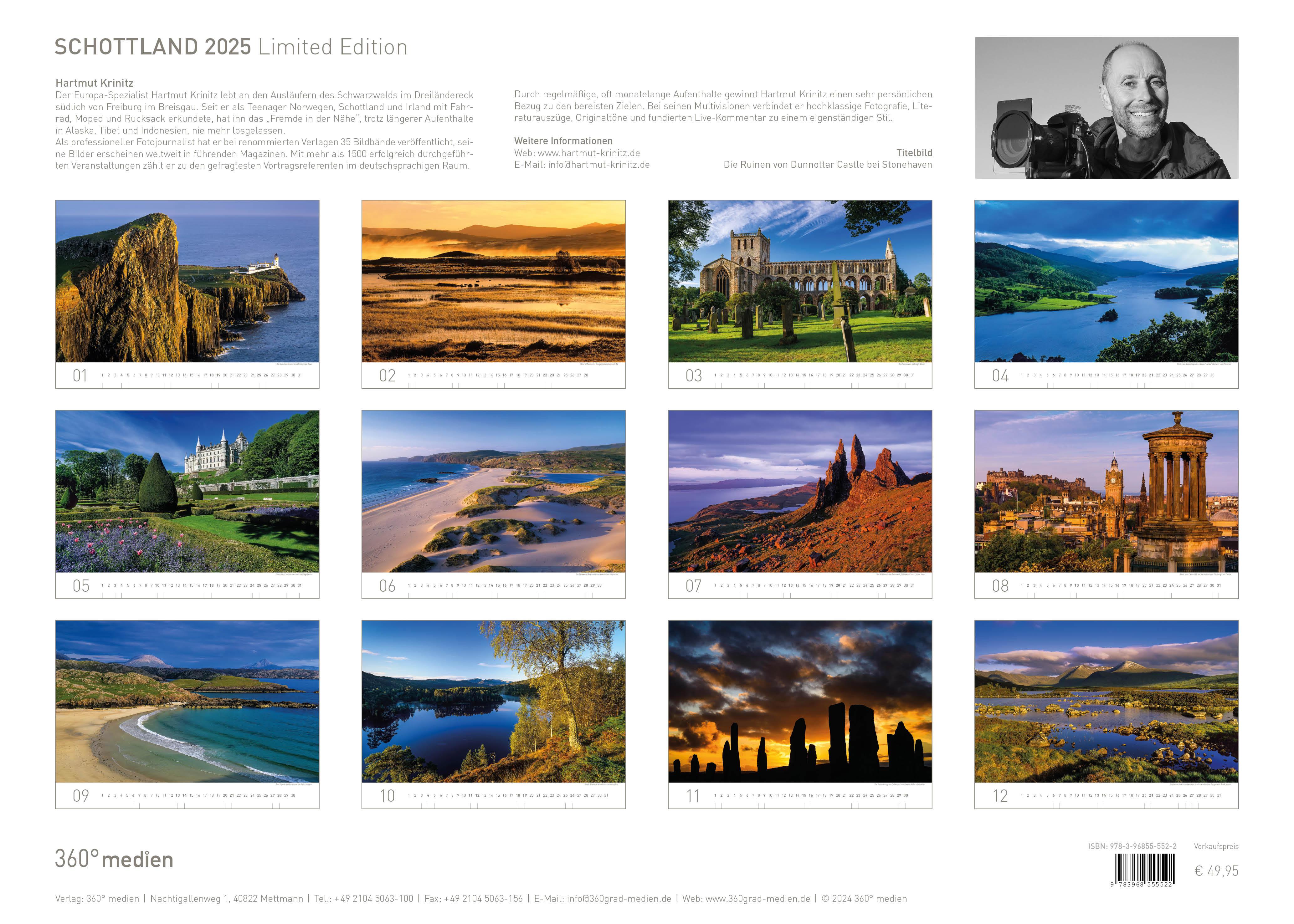 Beispielinhalt (Bild) 360° Schottland Exklusivkalender 2025