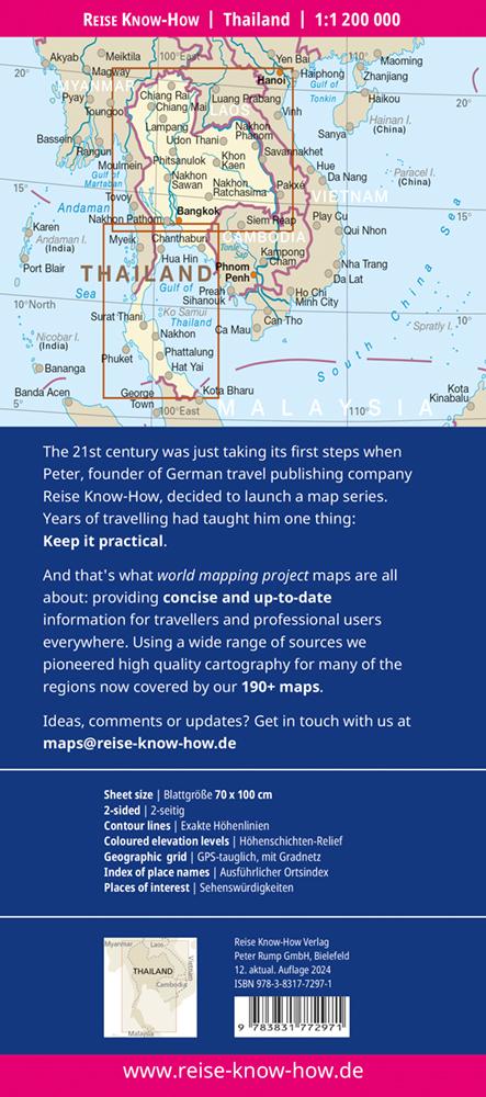 Rückseitencover Reise Know-How Landkarte Thailand 1 : 1.200.000