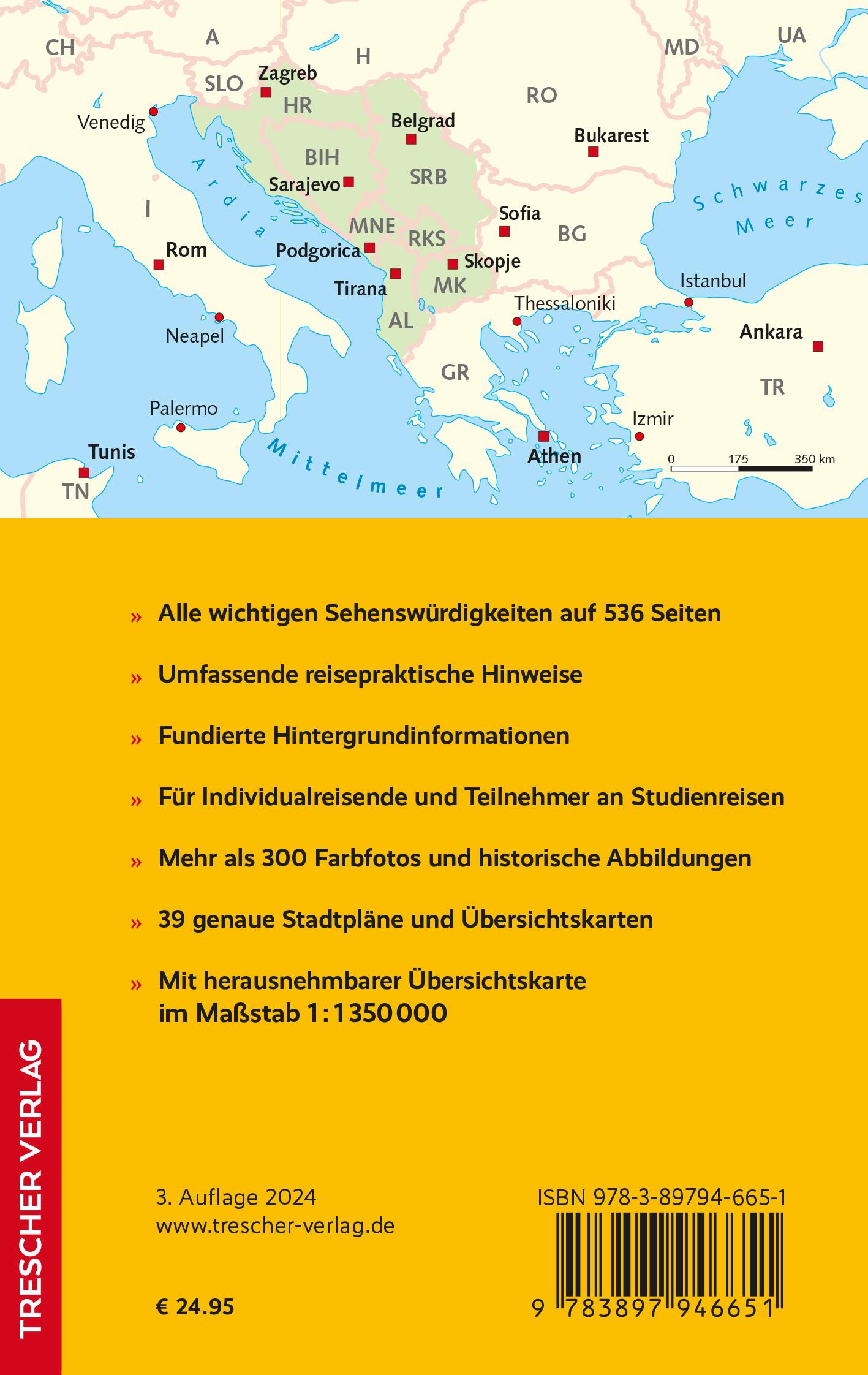 Rückseitencover TRESCHER Reiseführer Balkan