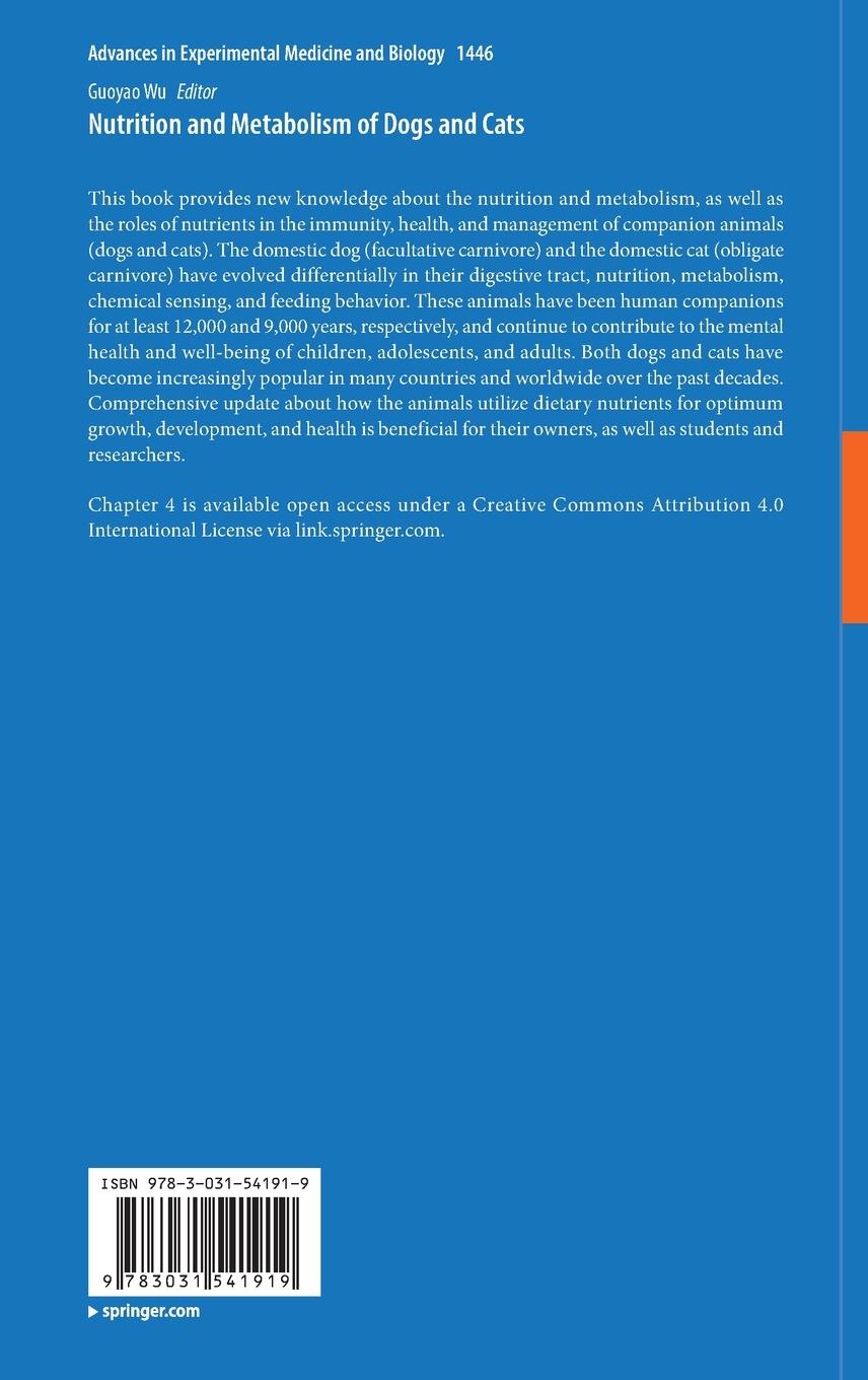 Rückseitencover Nutrition and Metabolism of Dogs and Cats