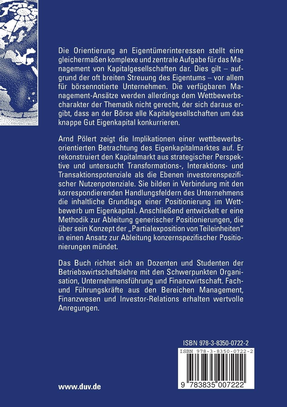 Rückseitencover Aktionärsorientierte Unternehmensführung