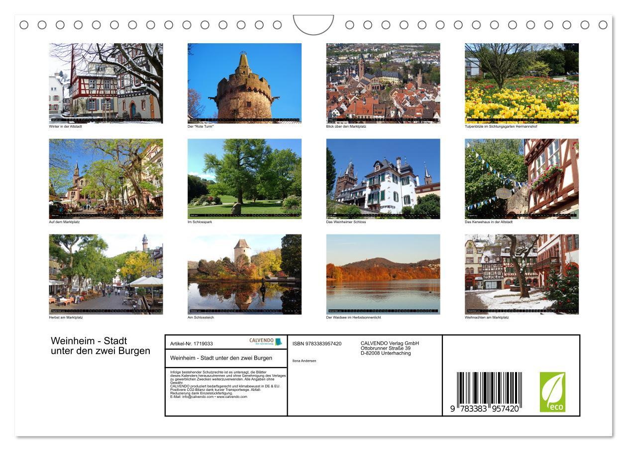 Beispielinhalt (Bild) Weinheim - Stadt unter den zwei Burgen (Wandkalender 2025 DIN A4 quer), CALVENDO Monatskalender