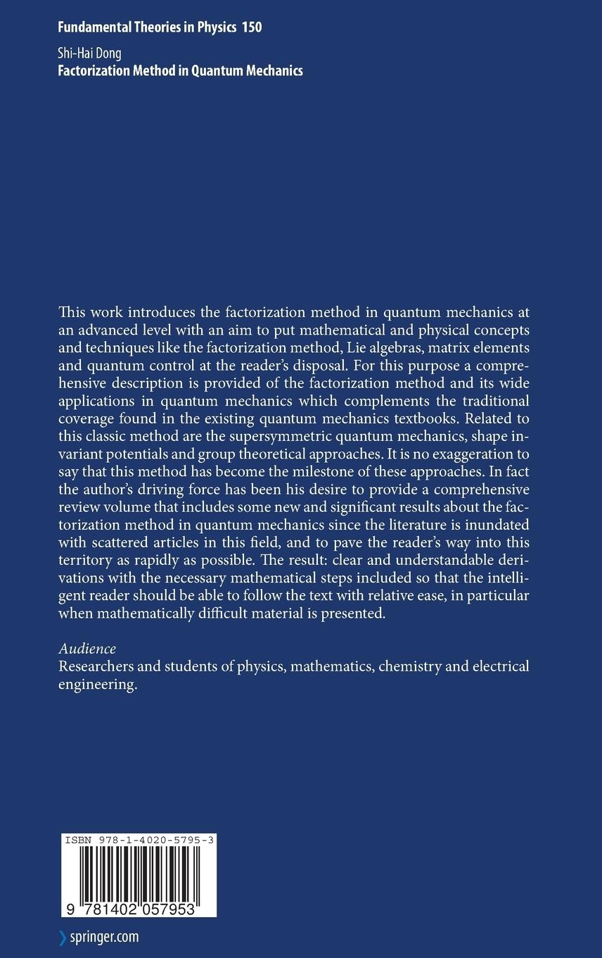 Rückseitencover Factorization Method in Quantum Mechanics