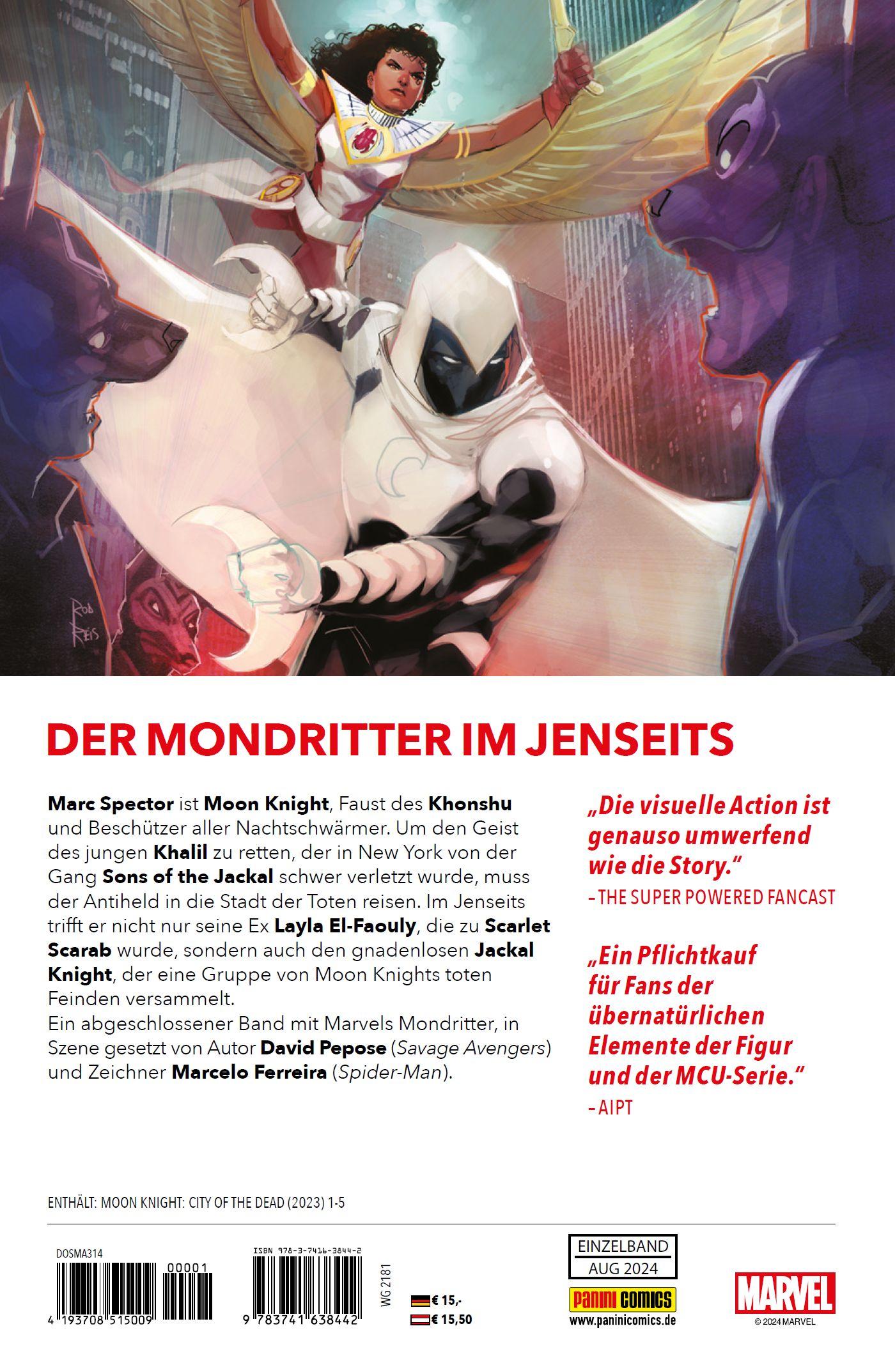 Rückseitencover Moon Knight: Stadt der Toten