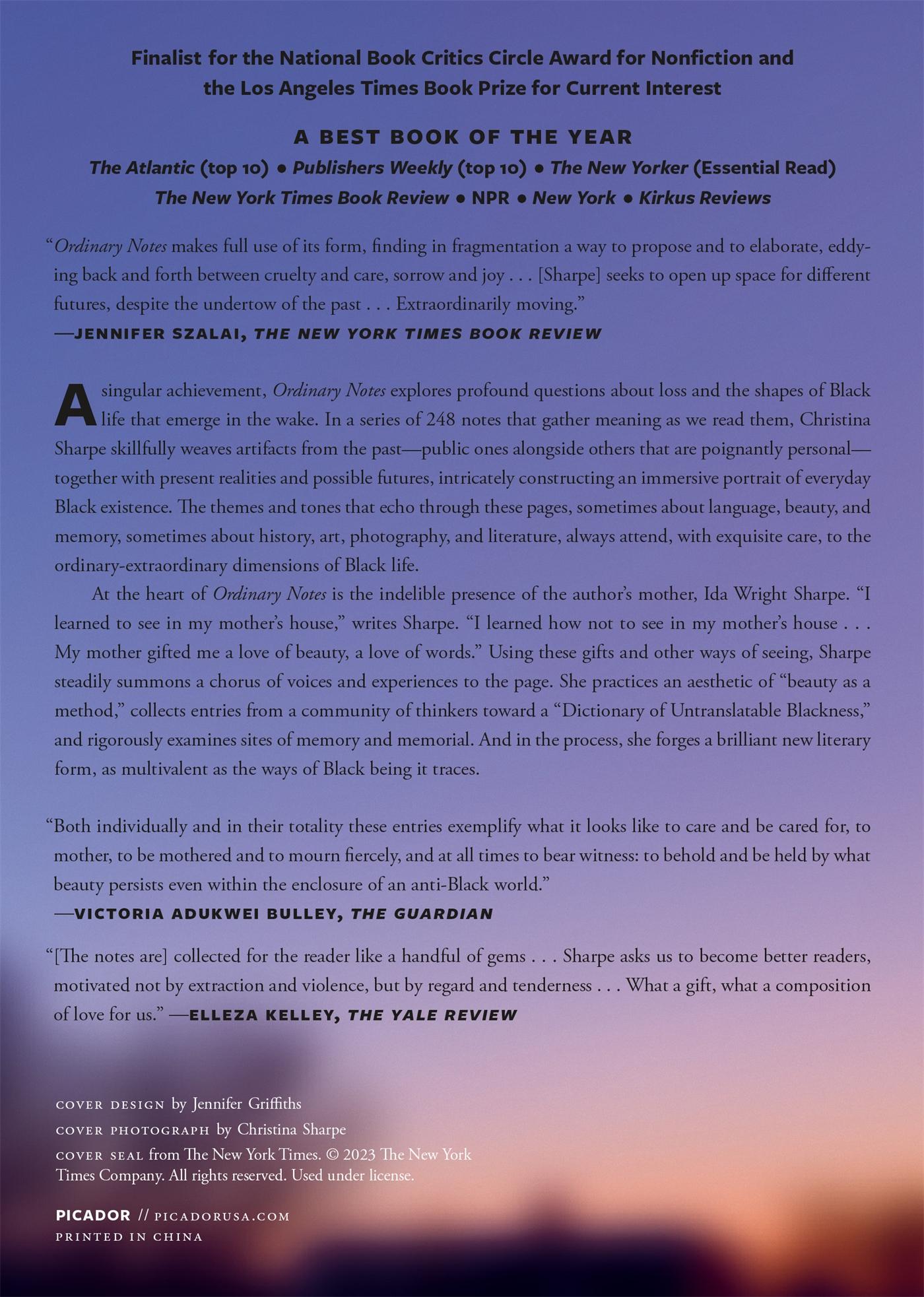 Rückseitencover Ordinary Notes