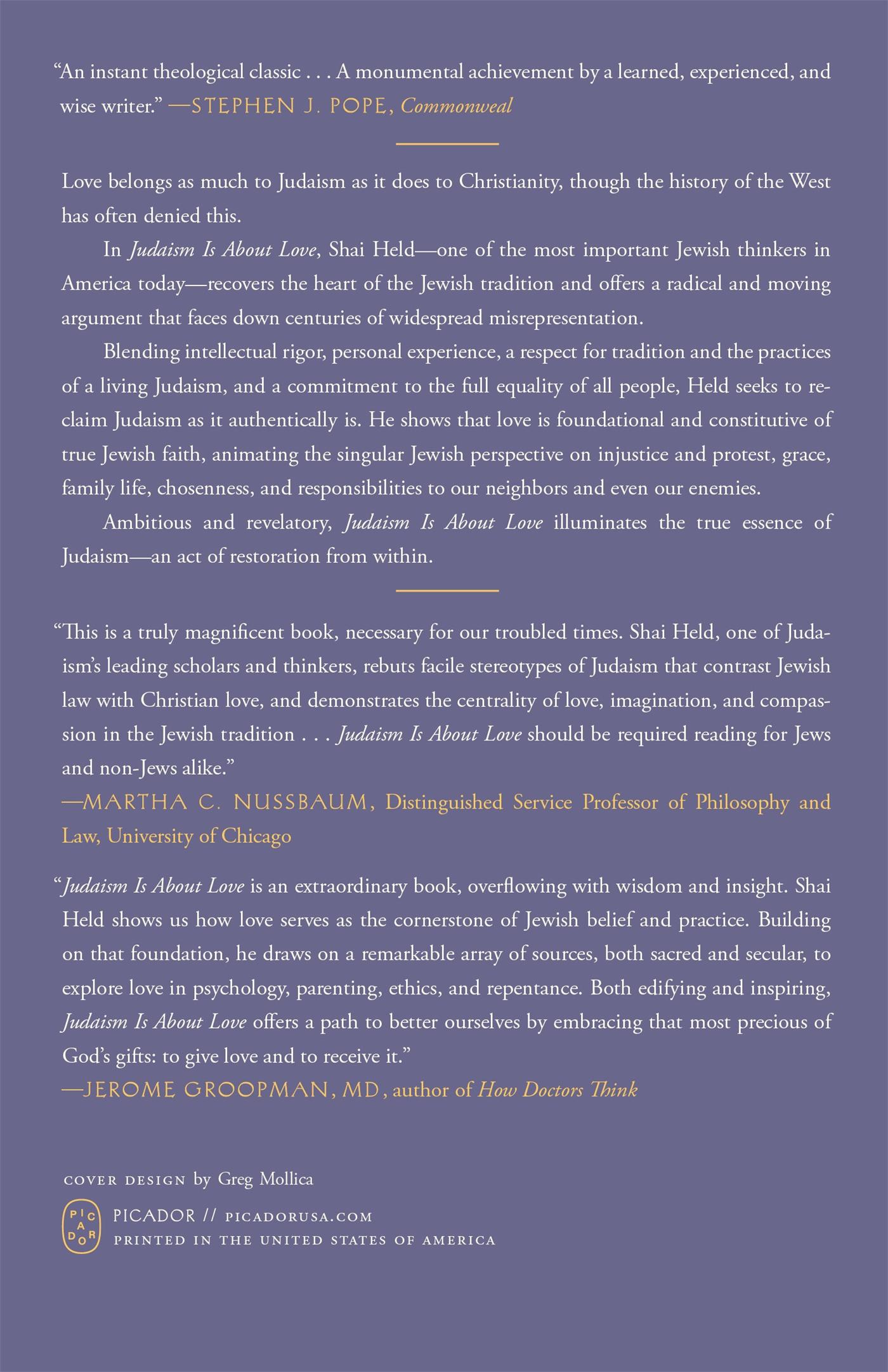 Rückseitencover Judaism Is About Love