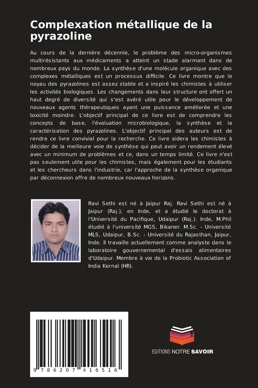 Rückseitencover Complexation métallique de la pyrazoline