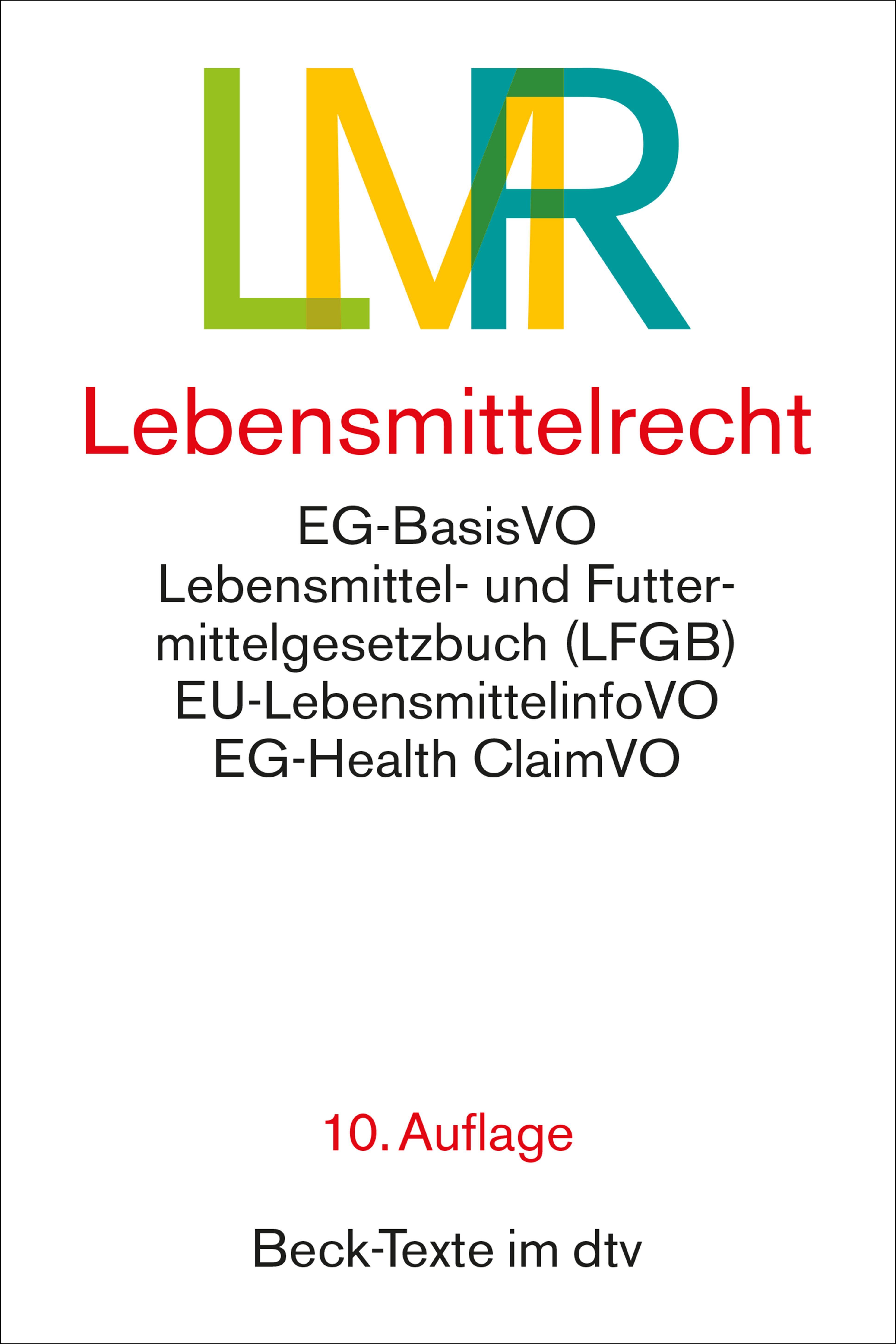 Vorderes Coverbild Lebensmittelrecht. LMR