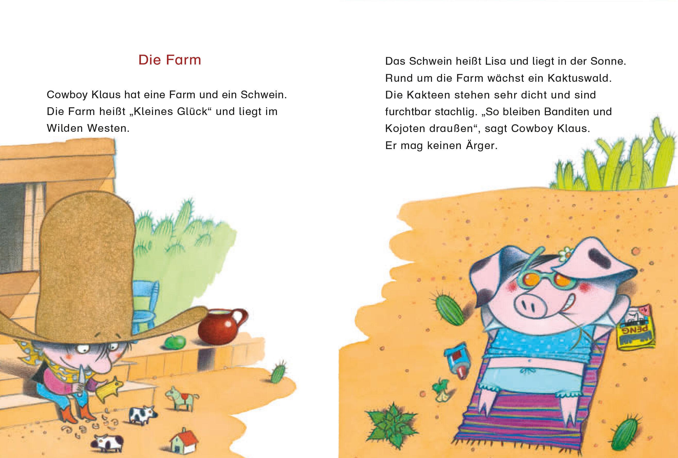 Beispielinhalt (Bild) Cowboy Klaus und sein Schwein Lisa