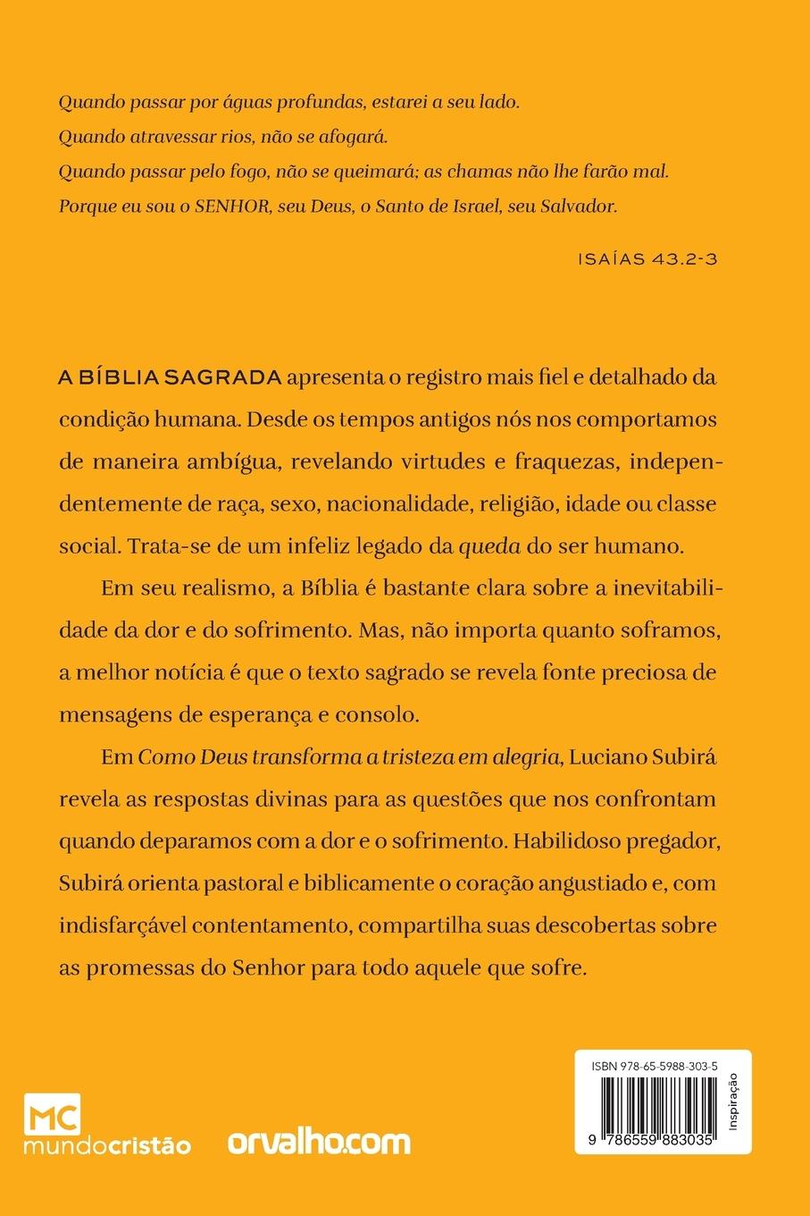 Rückseitencover Como Deus transforma a tristeza em alegria